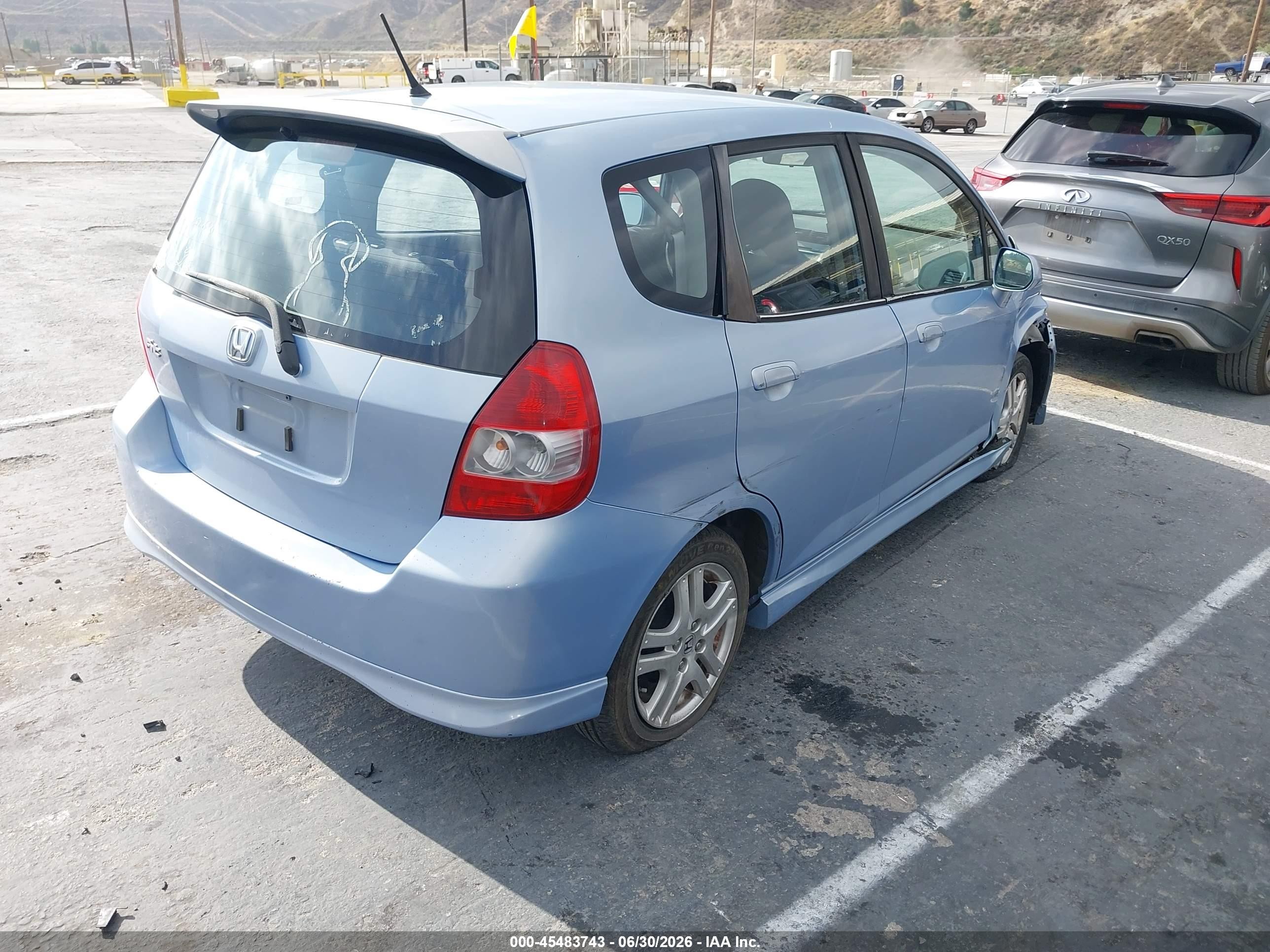 2008 Honda Fit Sport Blue vin: JHMGD38688S034201