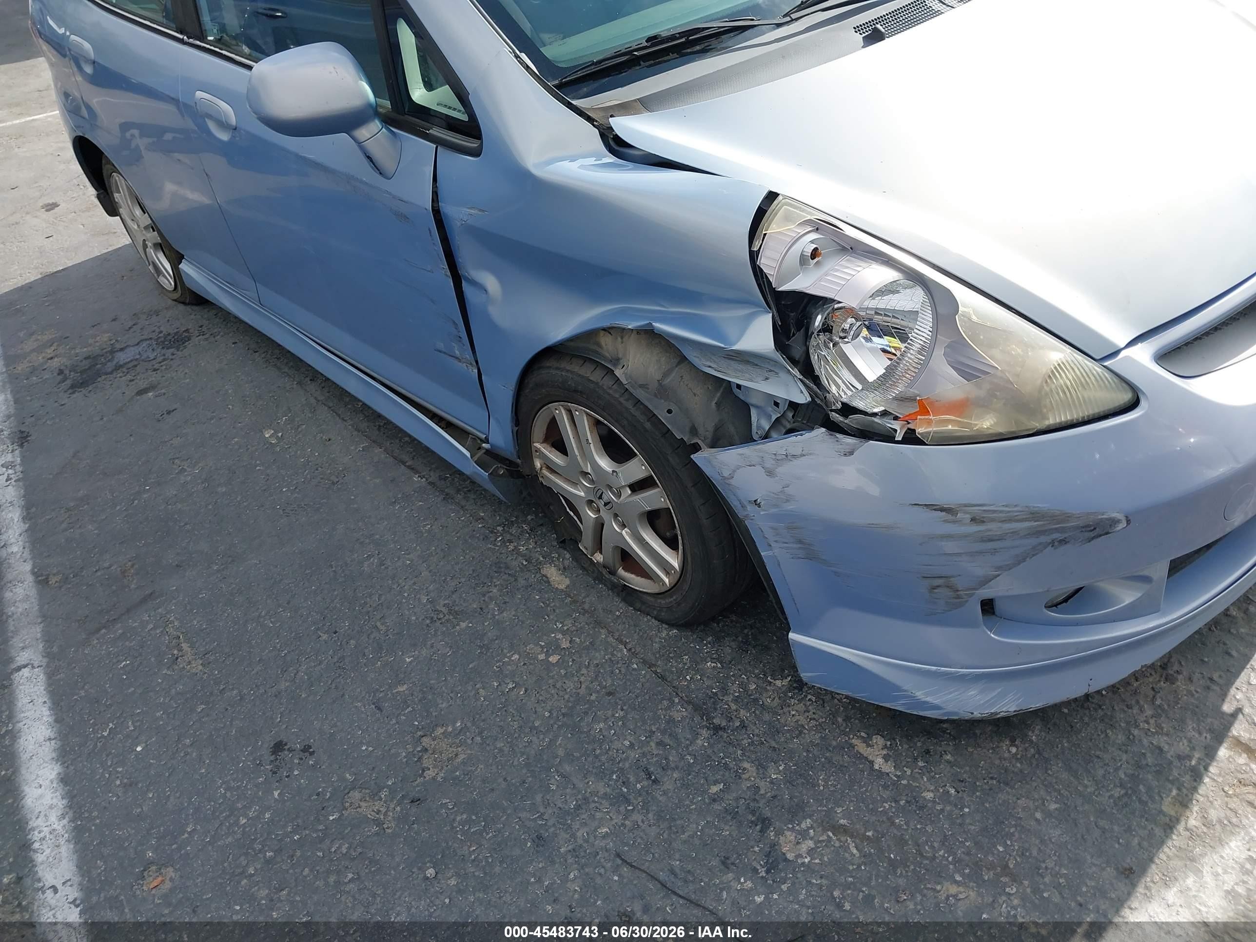 2008 Honda Fit Sport Blue vin: JHMGD38688S034201