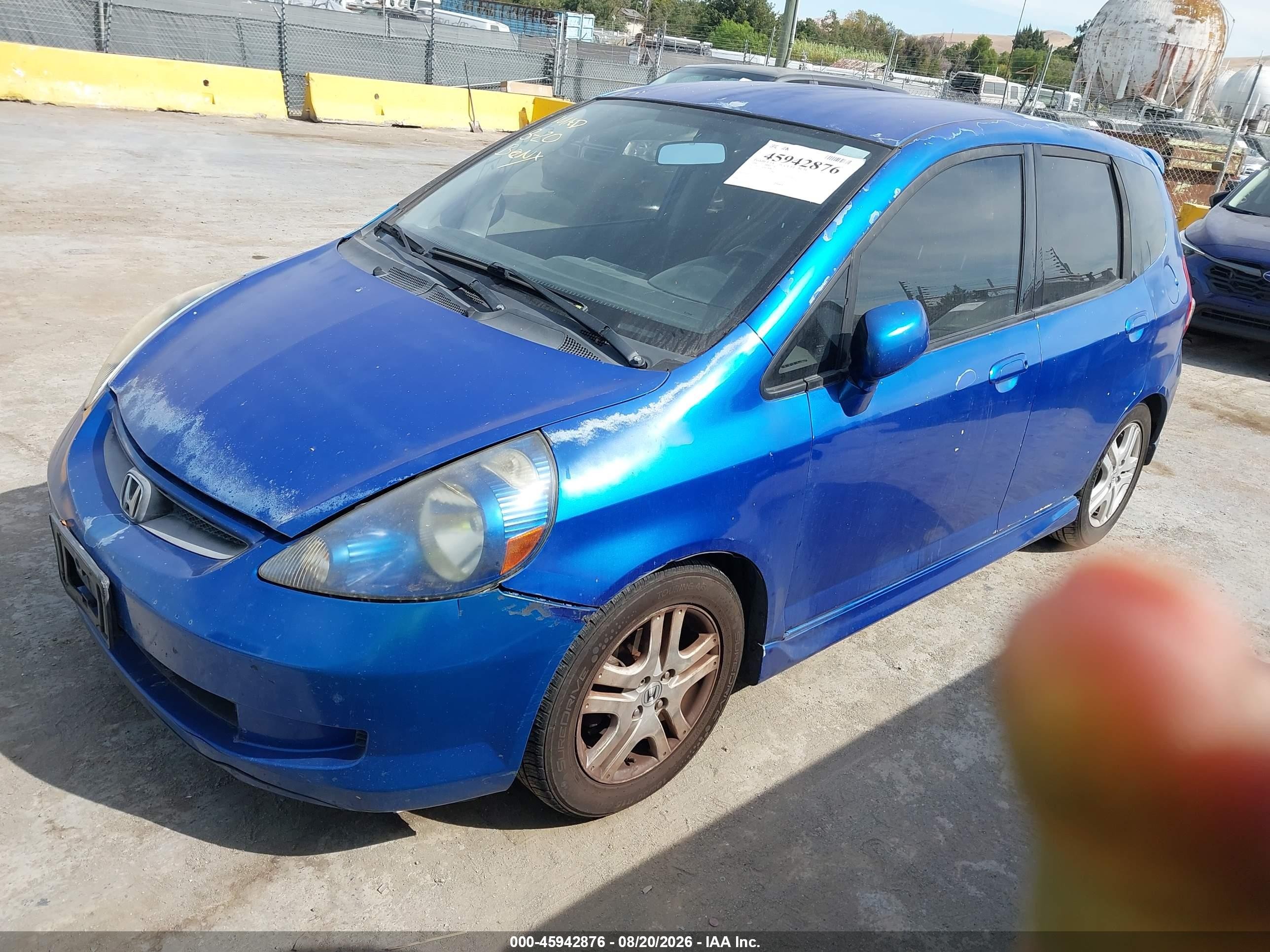 2008 Honda Fit Sport Blue vin: JHMGD38688S067828