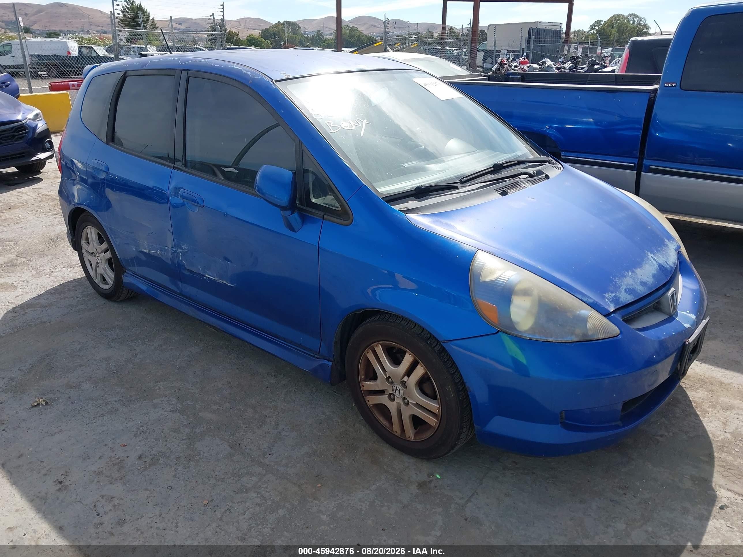 2008 Honda Fit Sport Blue vin: JHMGD38688S067828