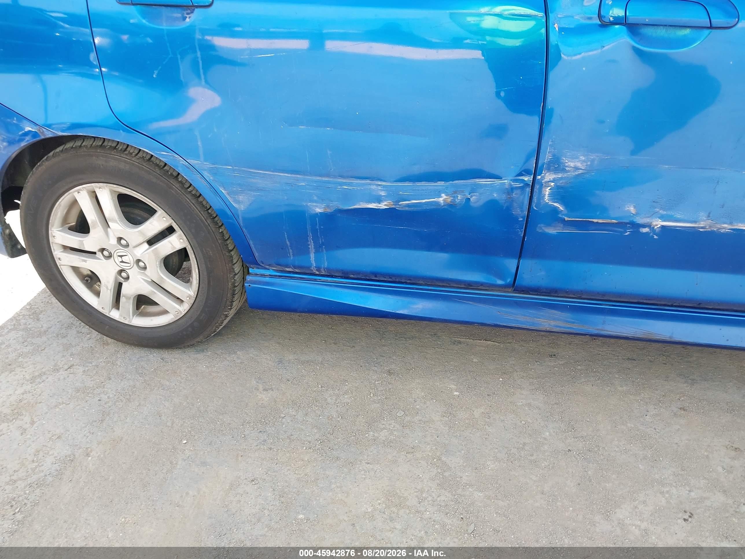 2008 Honda Fit Sport Blue vin: JHMGD38688S067828