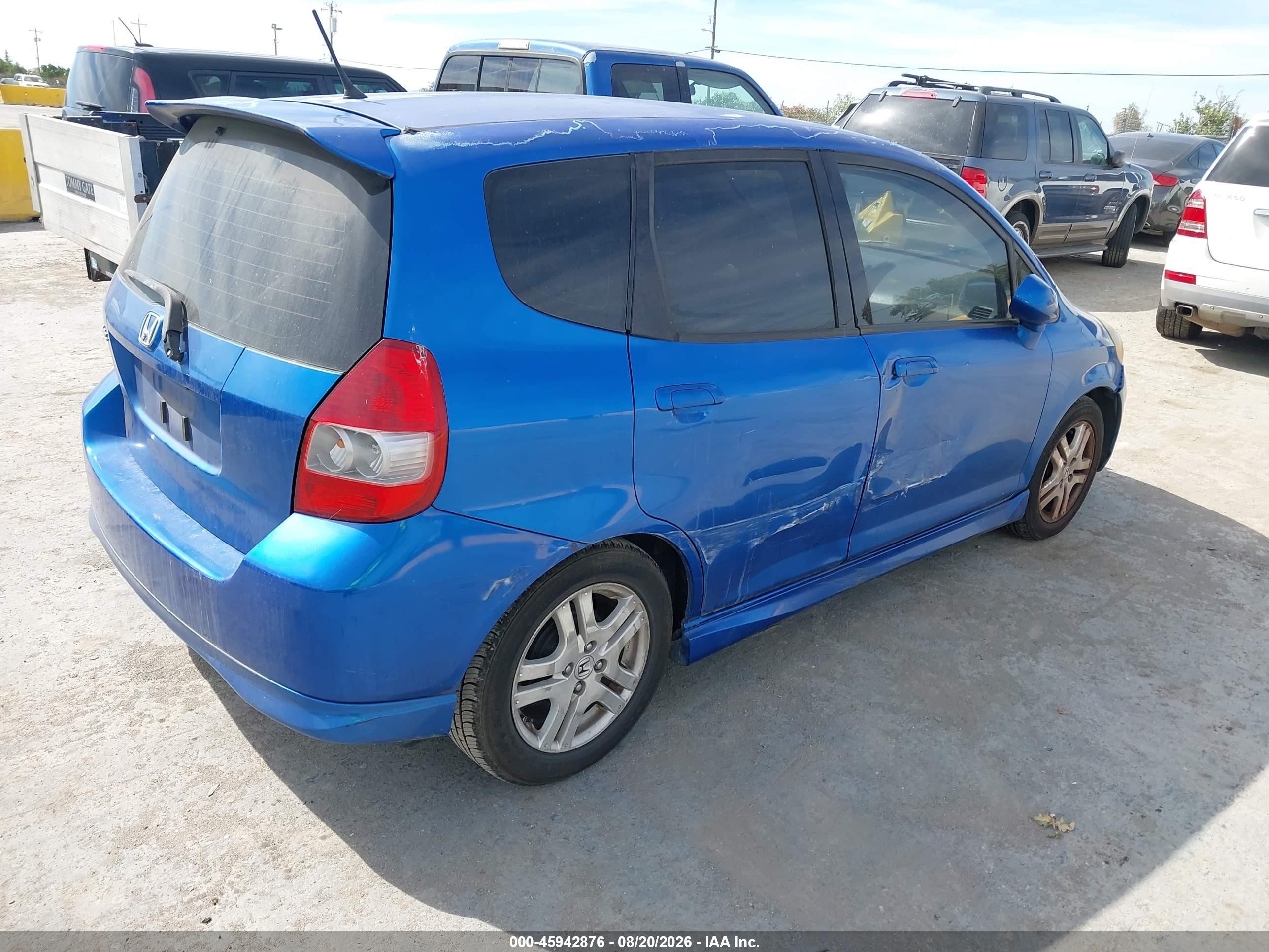 2008 Honda Fit Sport Blue vin: JHMGD38688S067828