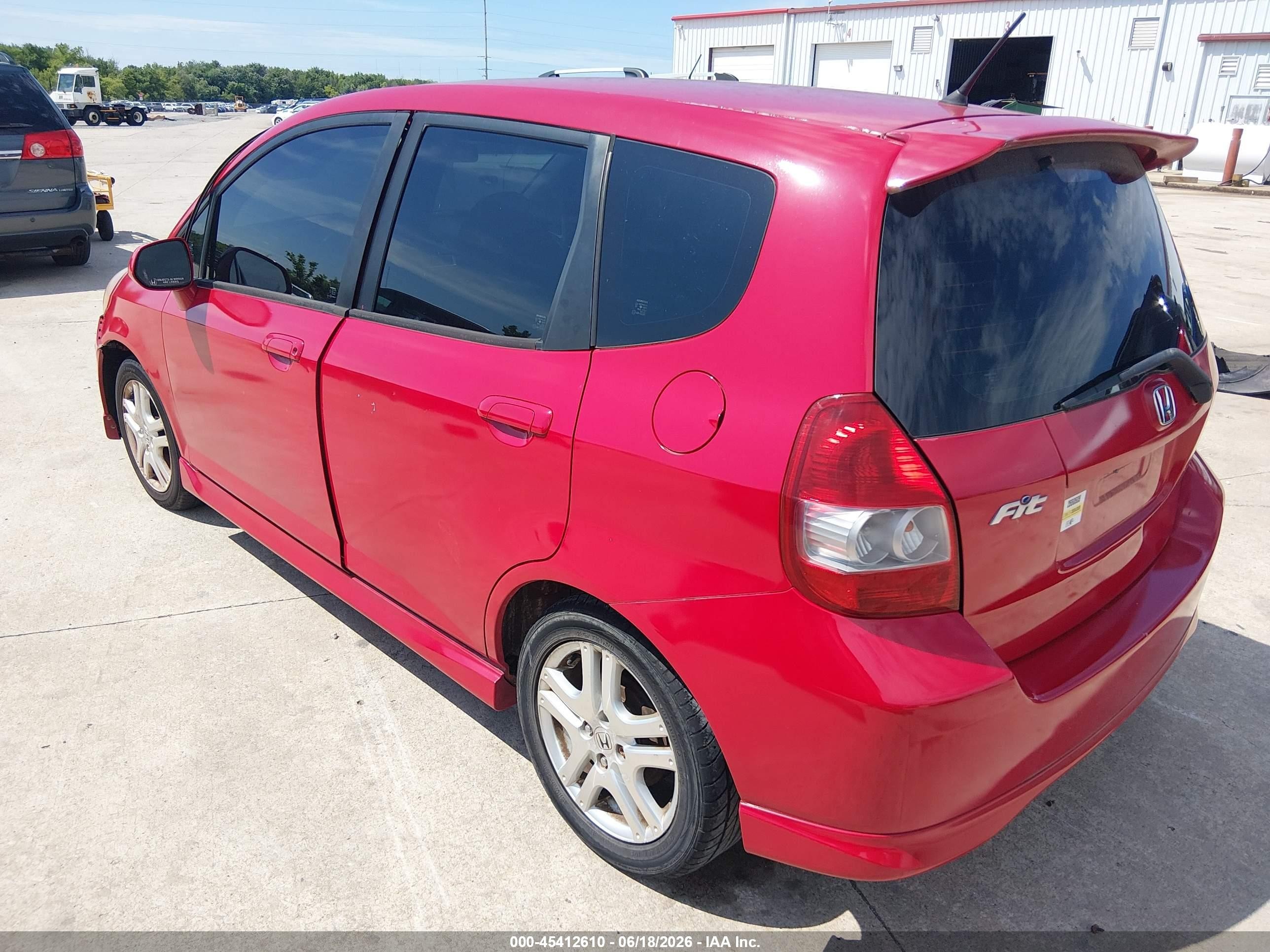 2007 Honda Fit Sport Red vin: JHMGD38697S008320