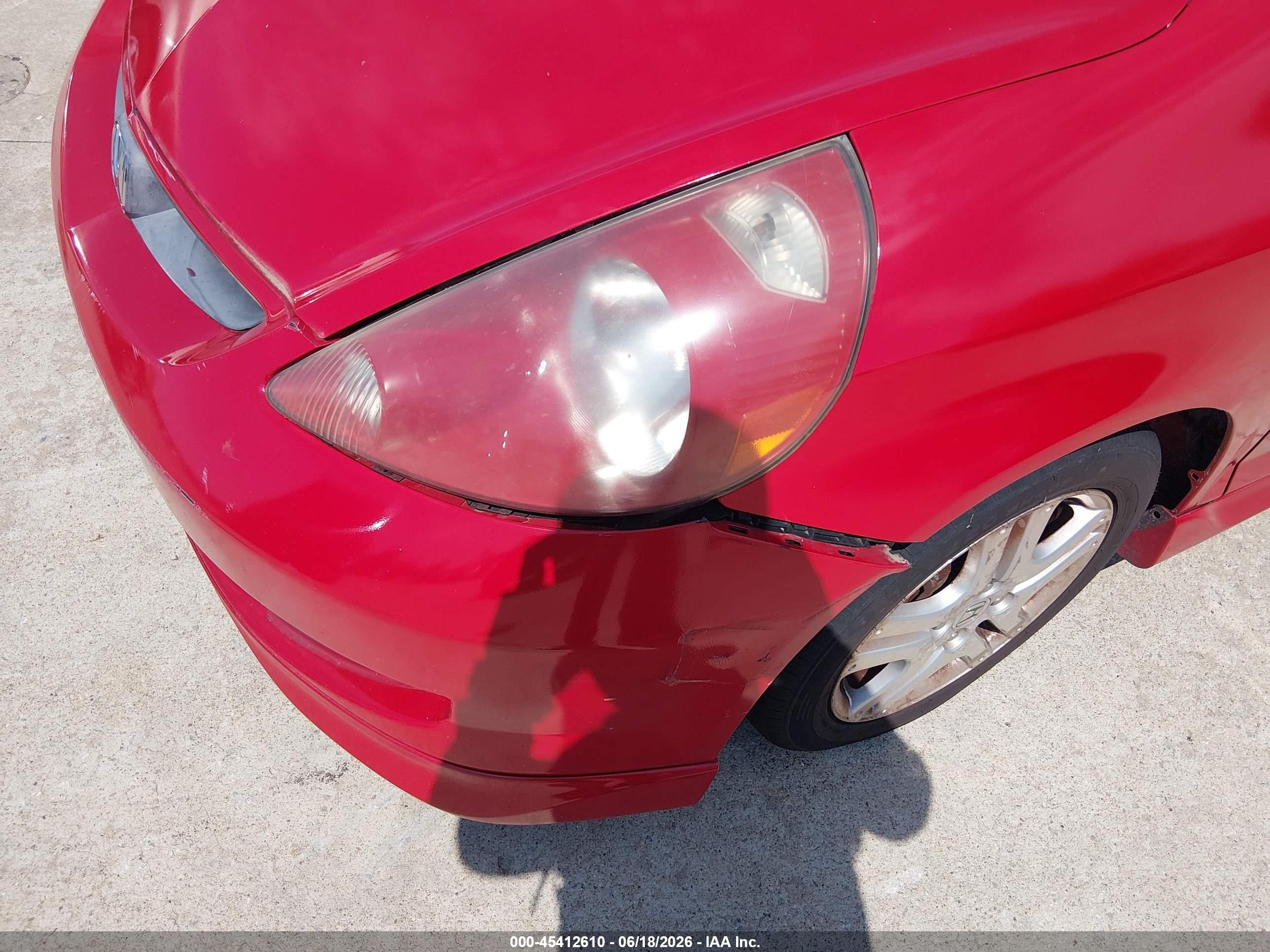 2007 Honda Fit Sport Red vin: JHMGD38697S008320