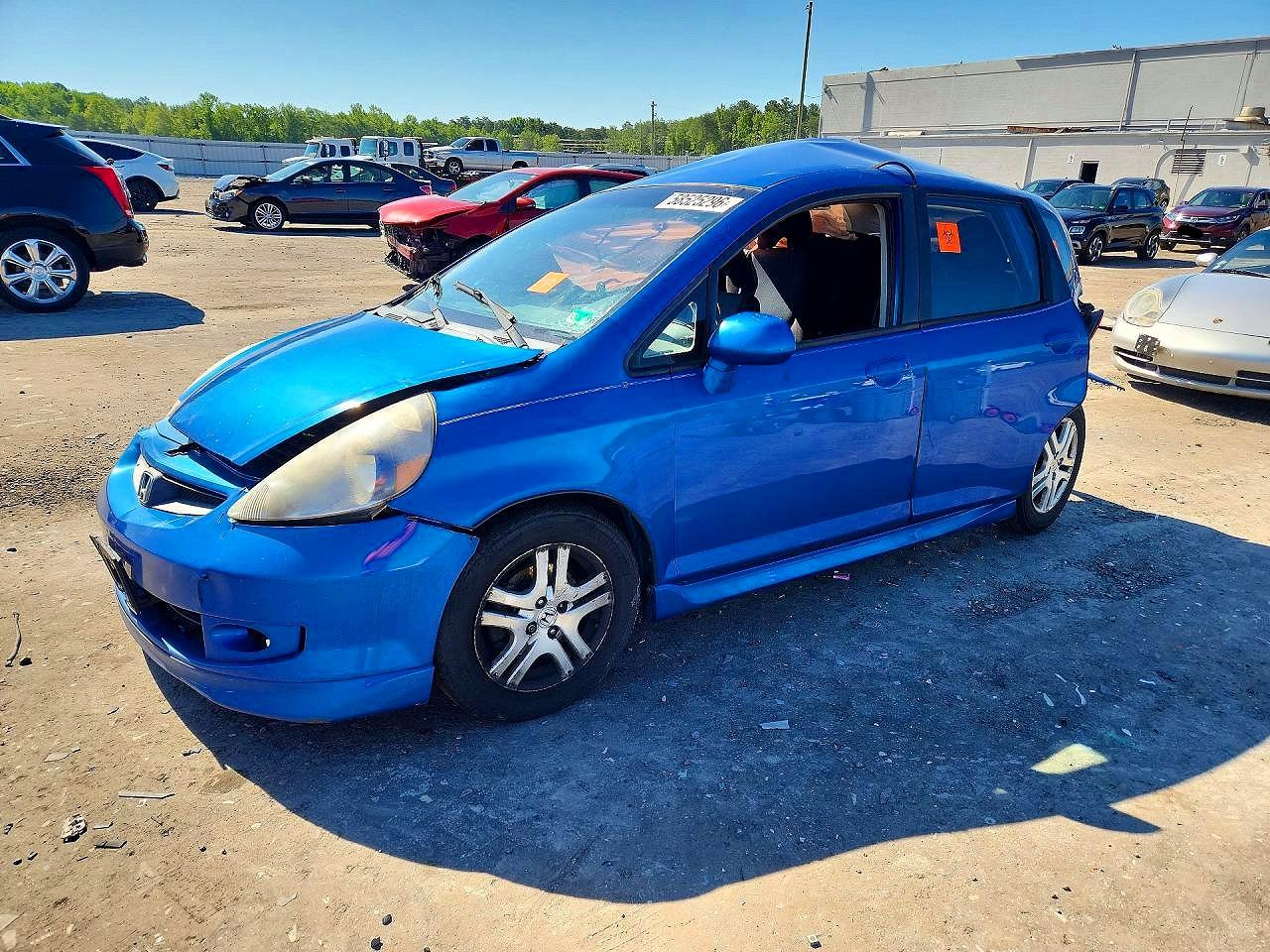 2007 Honda Fit Blue vin: JHMGD38697S027501