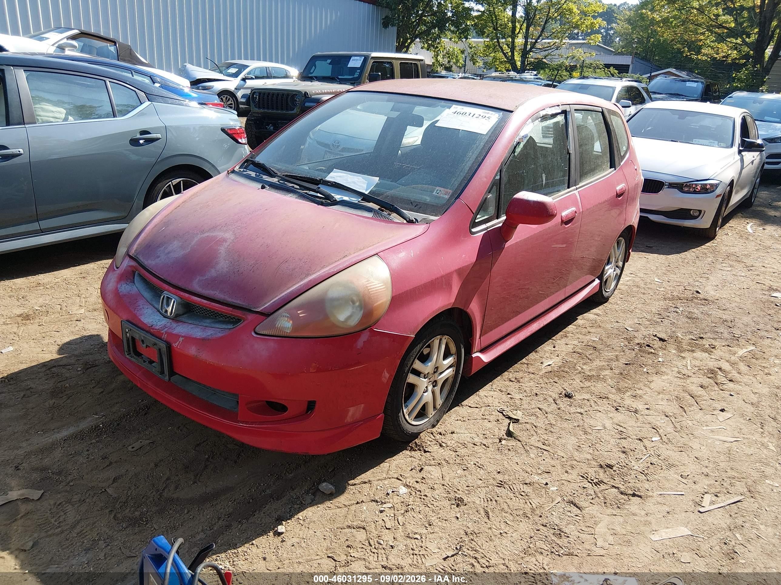 2007 Honda Fit Sport Red vin: JHMGD38697S058425