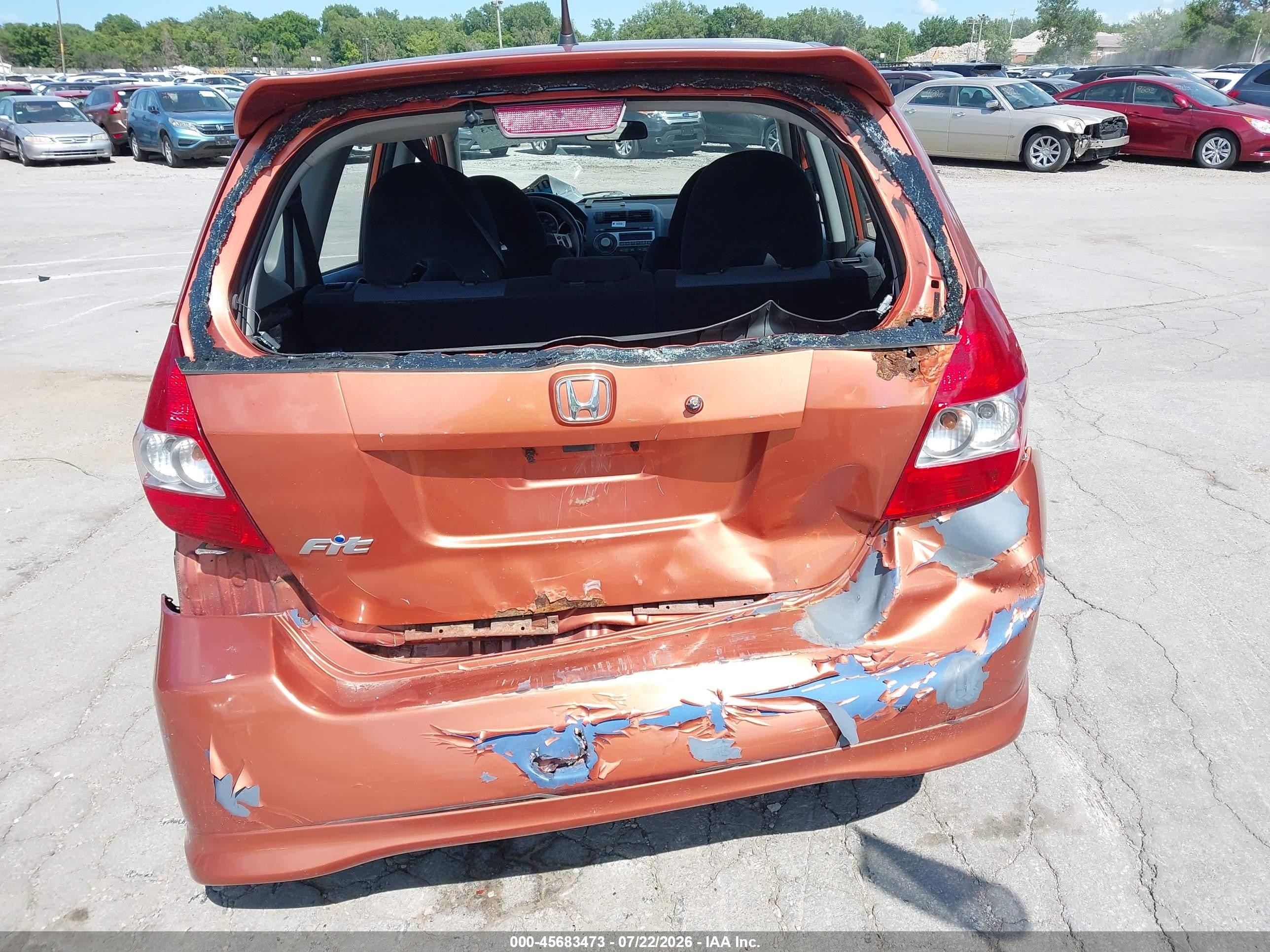 2007 Honda Fit Sport Orange vin: JHMGD38697S063320