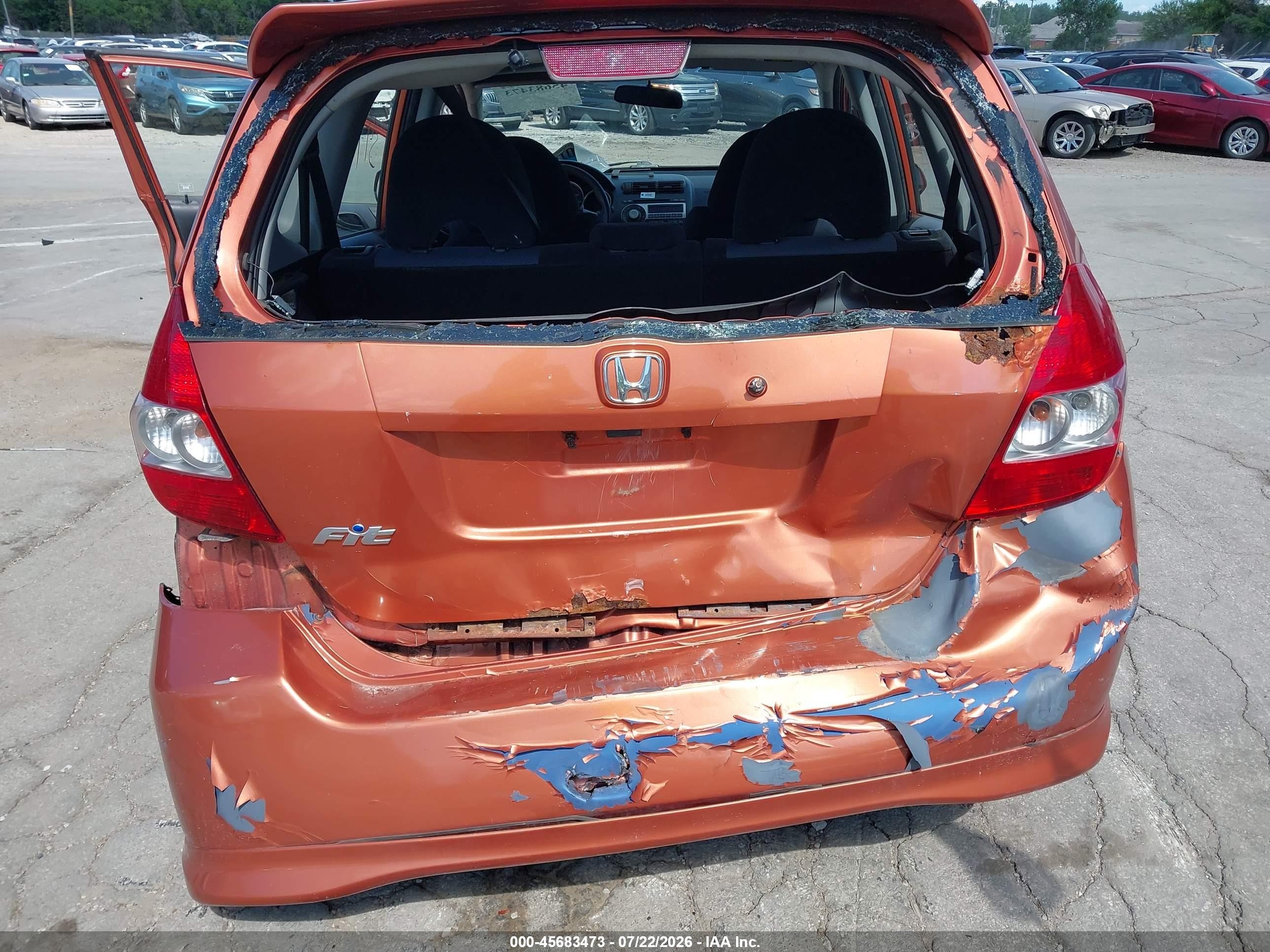 2007 Honda Fit Sport Orange vin: JHMGD38697S063320
