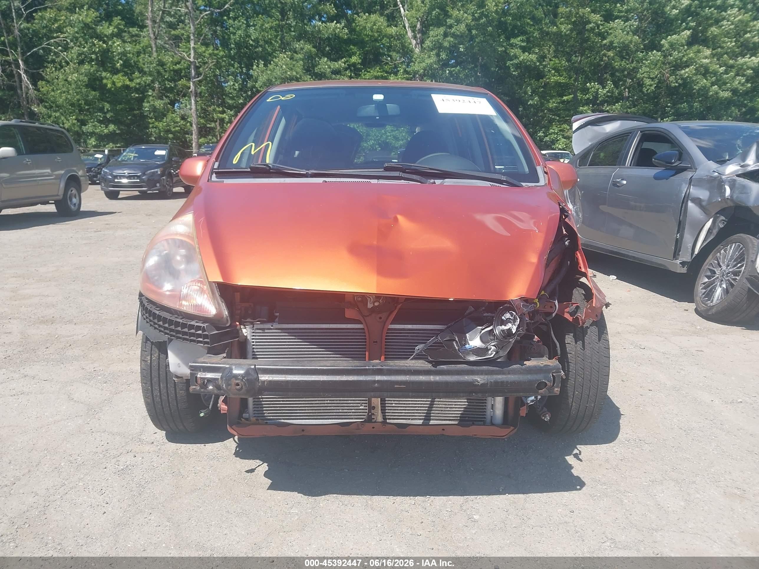 2007 Honda Fit Sport Orange vin: JHMGD38697S067075