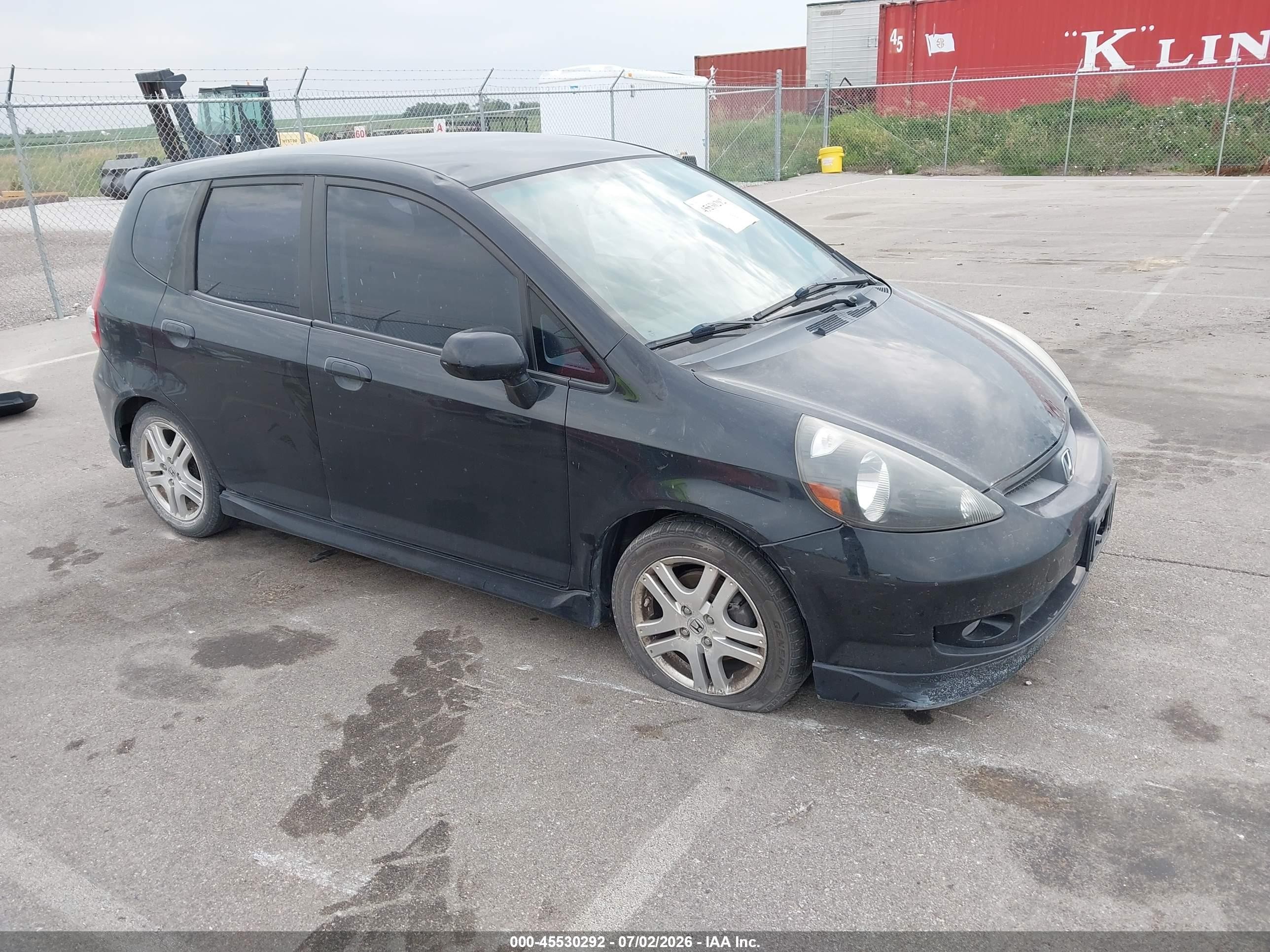 2008 Honda Fit Sport Black vin: JHMGD38698S013888