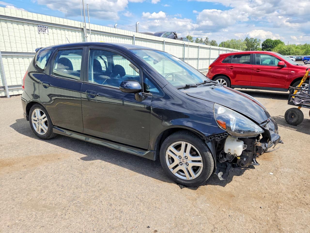 2008 Honda Fit Sport Black vin: JHMGD38698S024454