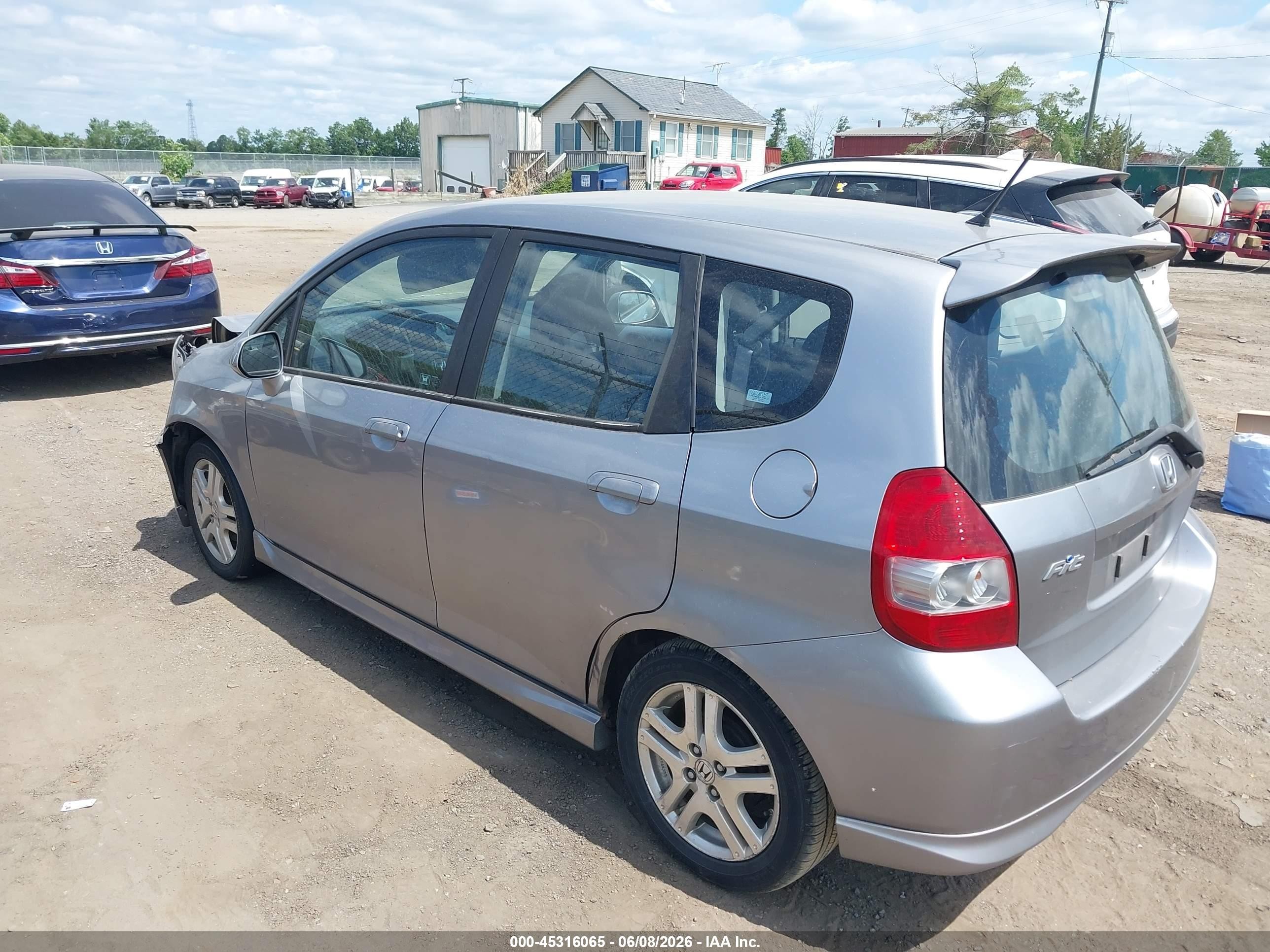 2008 Honda Fit Sport Gray vin: JHMGD38698S037804