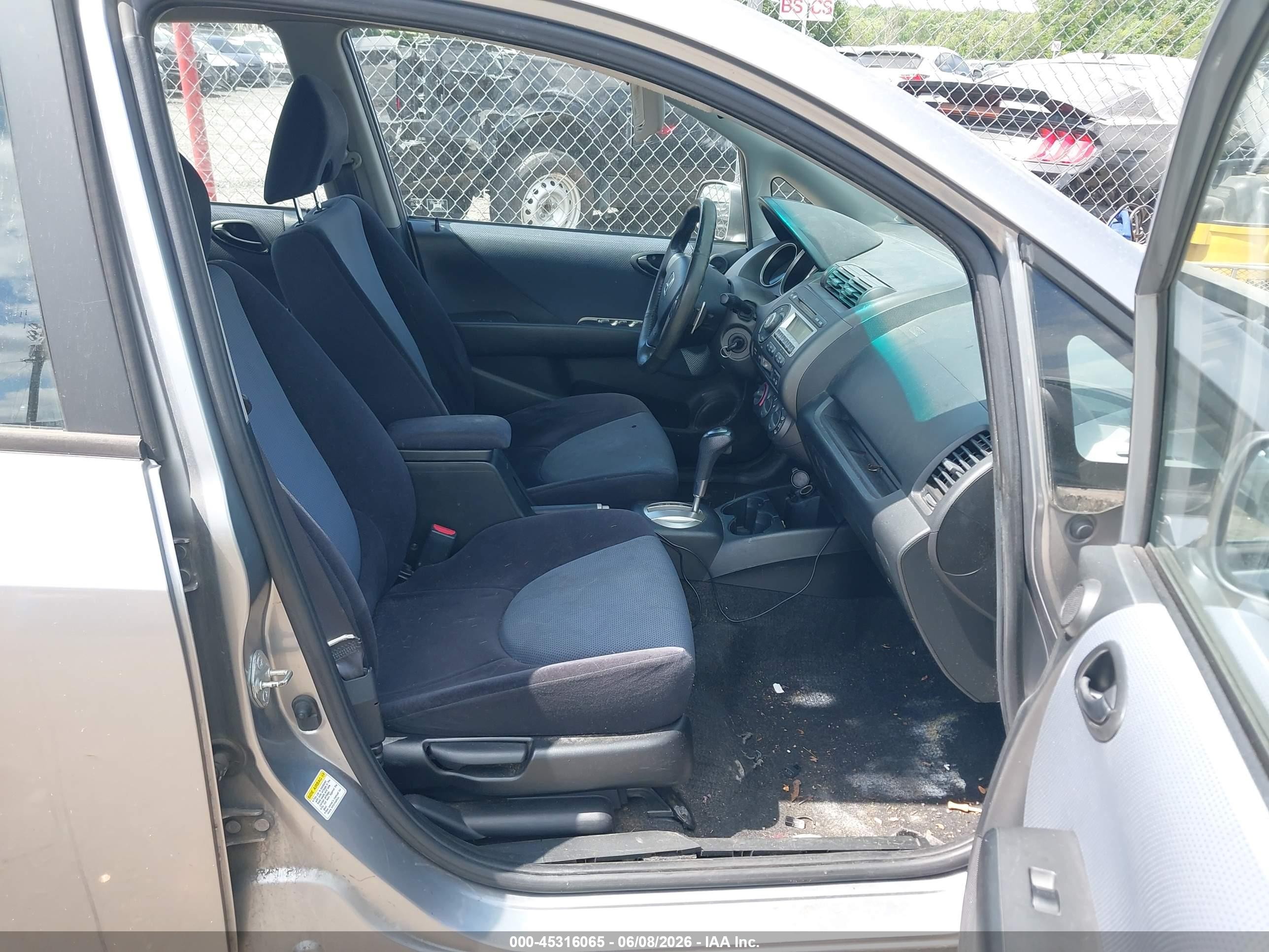 2008 Honda Fit Sport Gray vin: JHMGD38698S037804