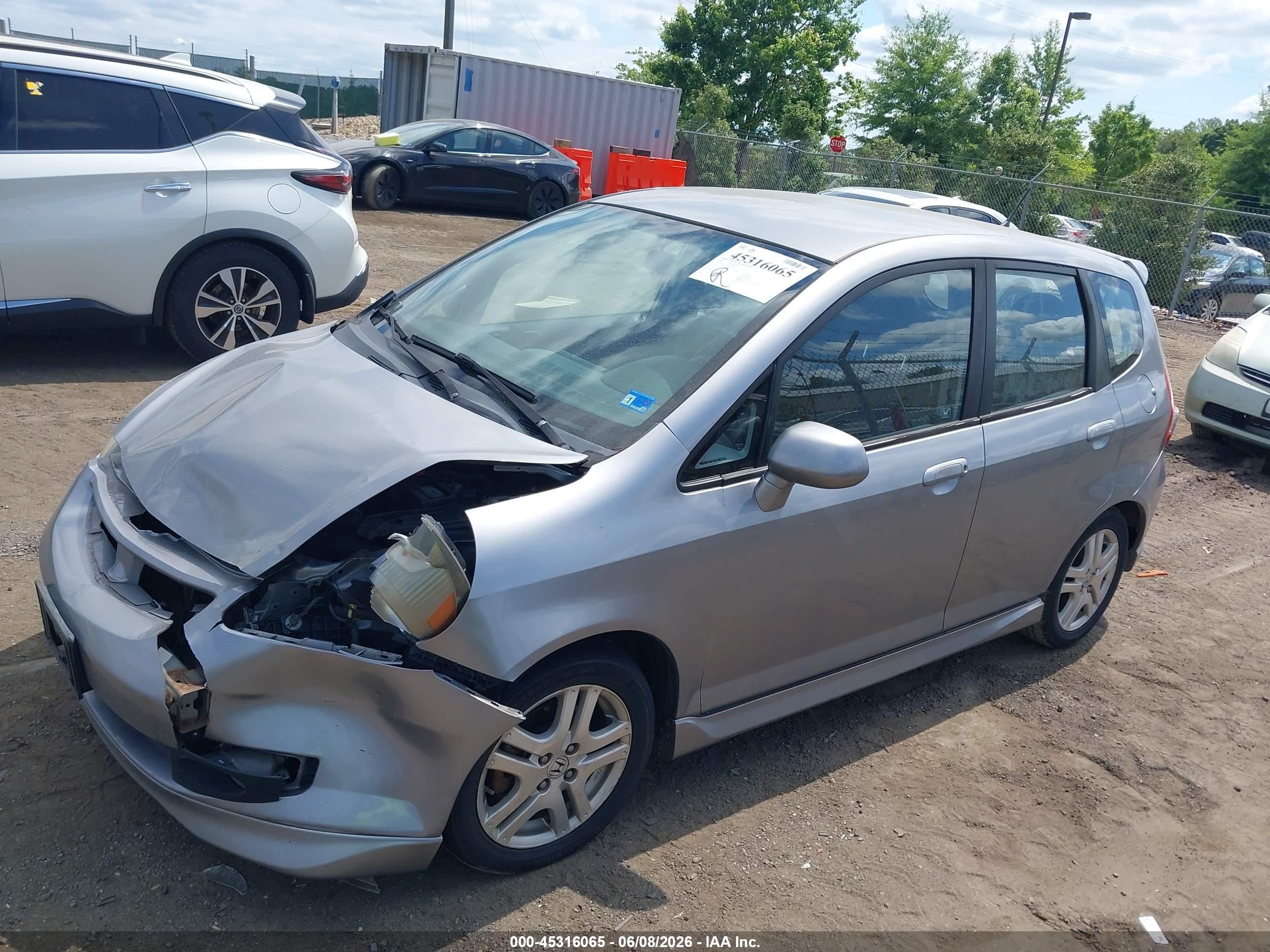 2008 Honda Fit Sport Gray vin: JHMGD38698S037804