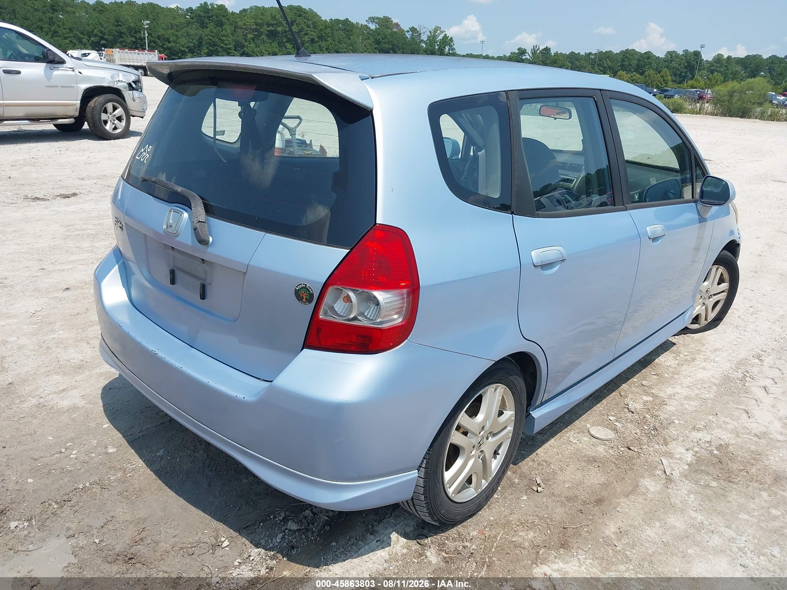 2008 Honda Fit Sport Blue vin: JHMGD38698S046566