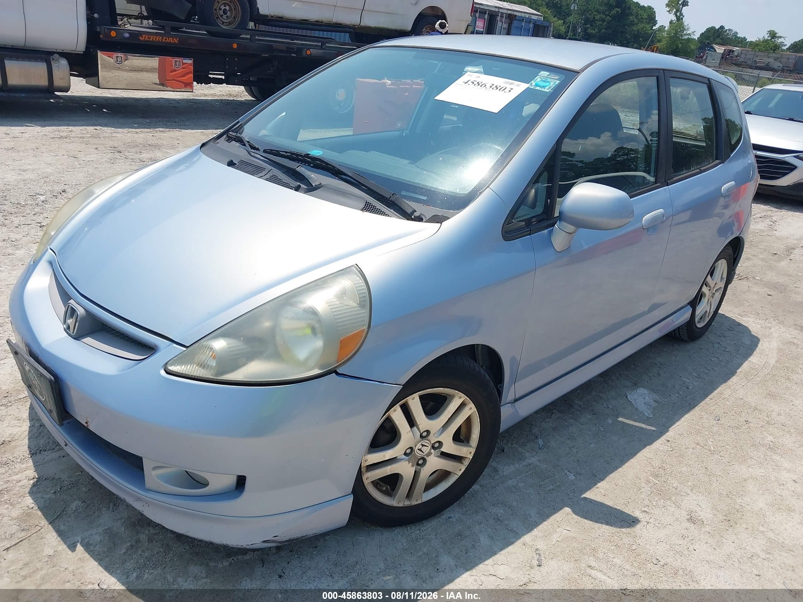 2008 Honda Fit Sport Blue vin: JHMGD38698S046566