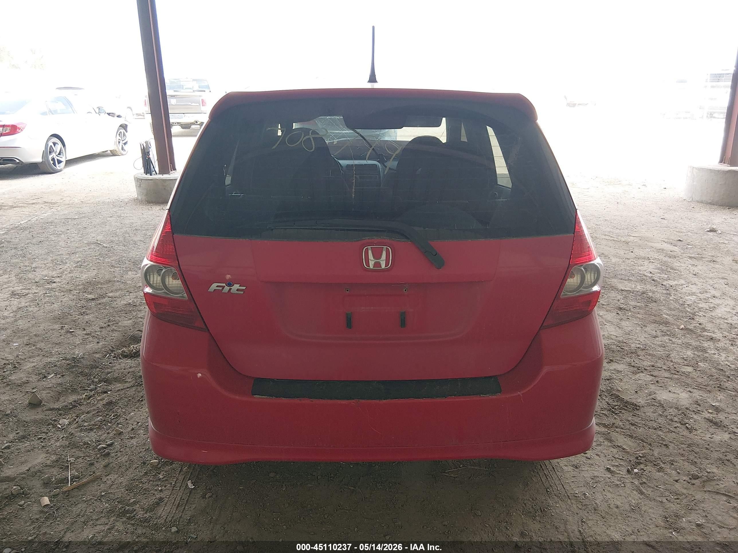 2007 Honda Fit Sport Red vin: JHMGD386X7S016409