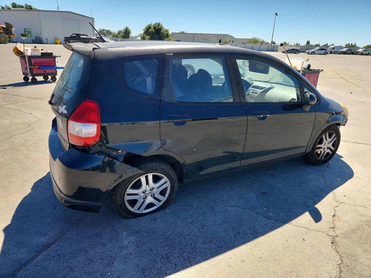 2007 Honda Fit S Black vin: JHMGD386X7S017236