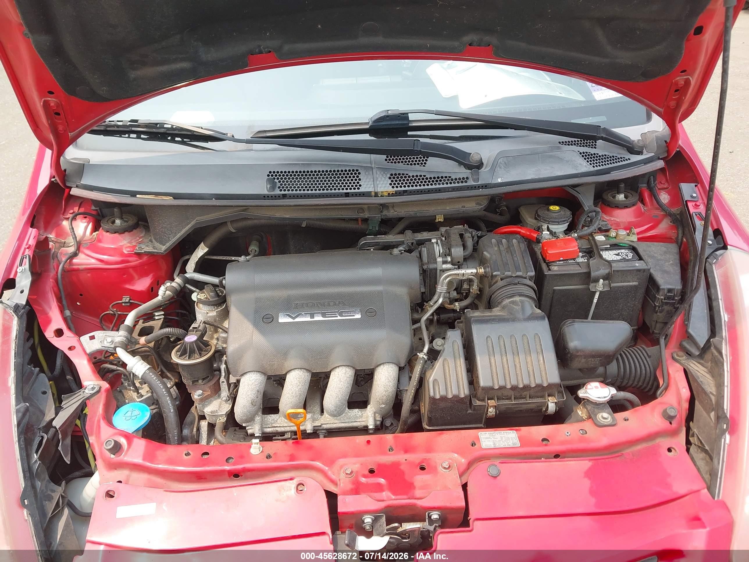 2007 Honda Fit Sport Red vin: JHMGD386X7S024607