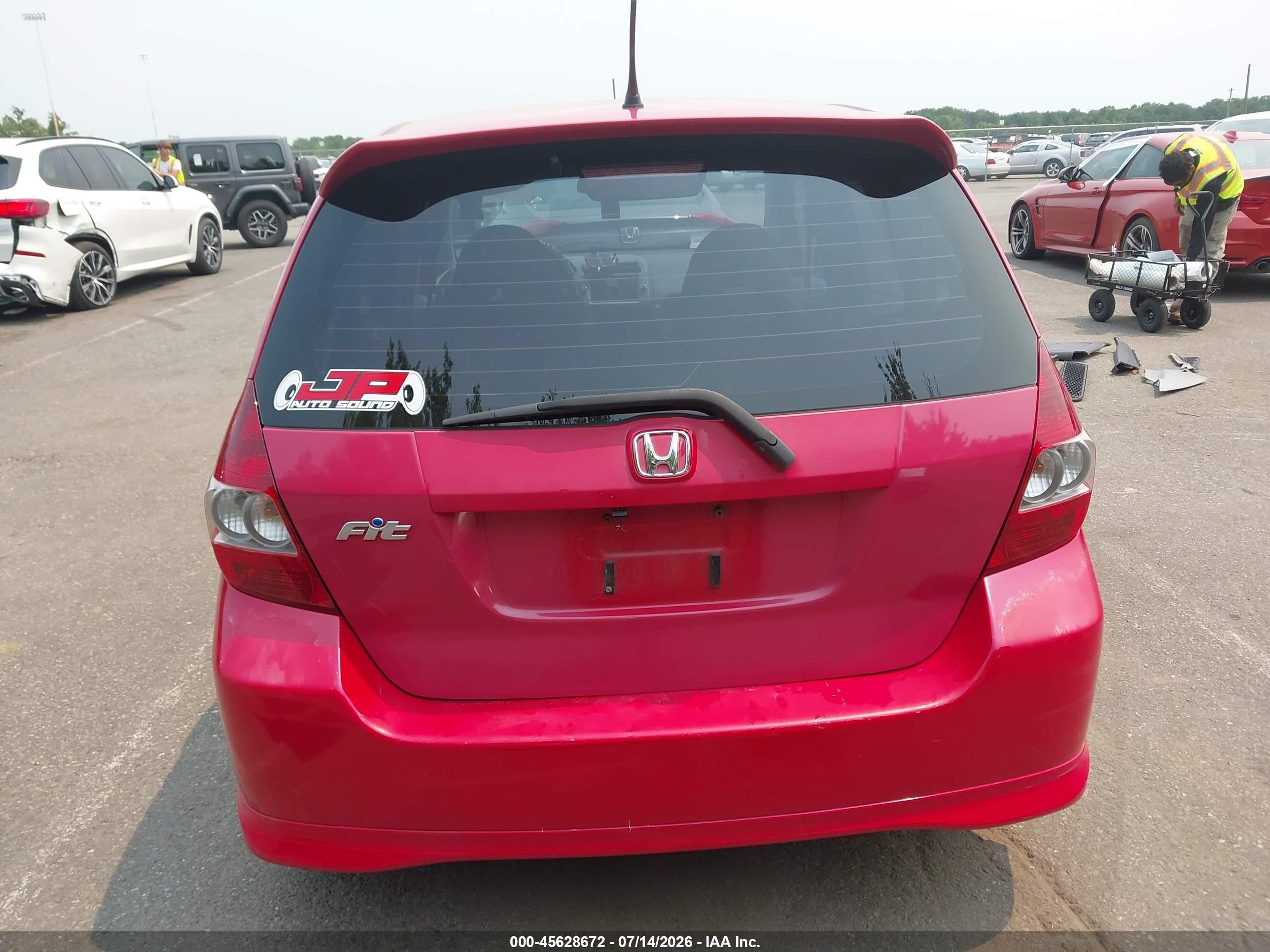 2007 Honda Fit Sport Red vin: JHMGD386X7S024607