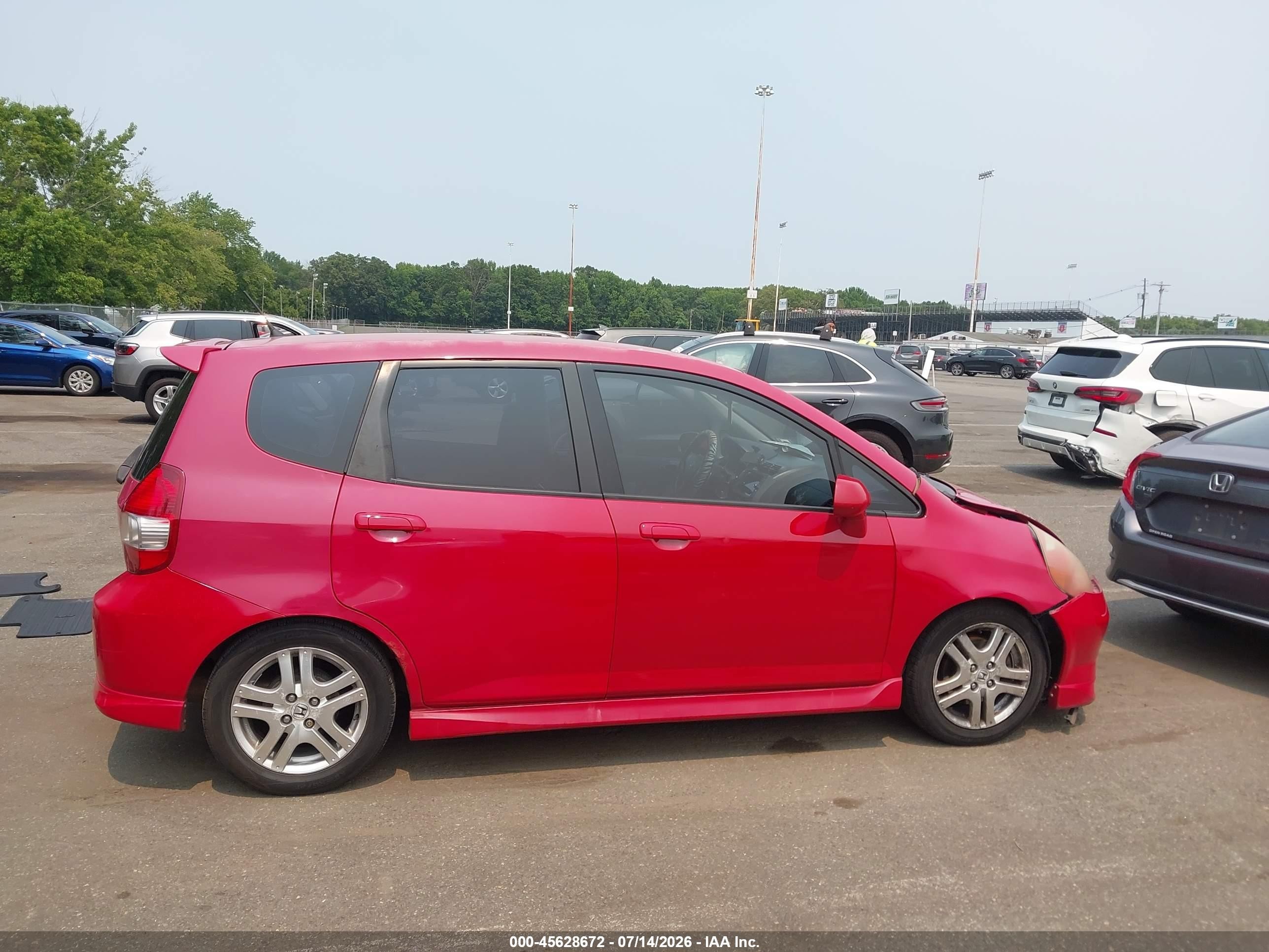 2007 Honda Fit Sport Red vin: JHMGD386X7S024607