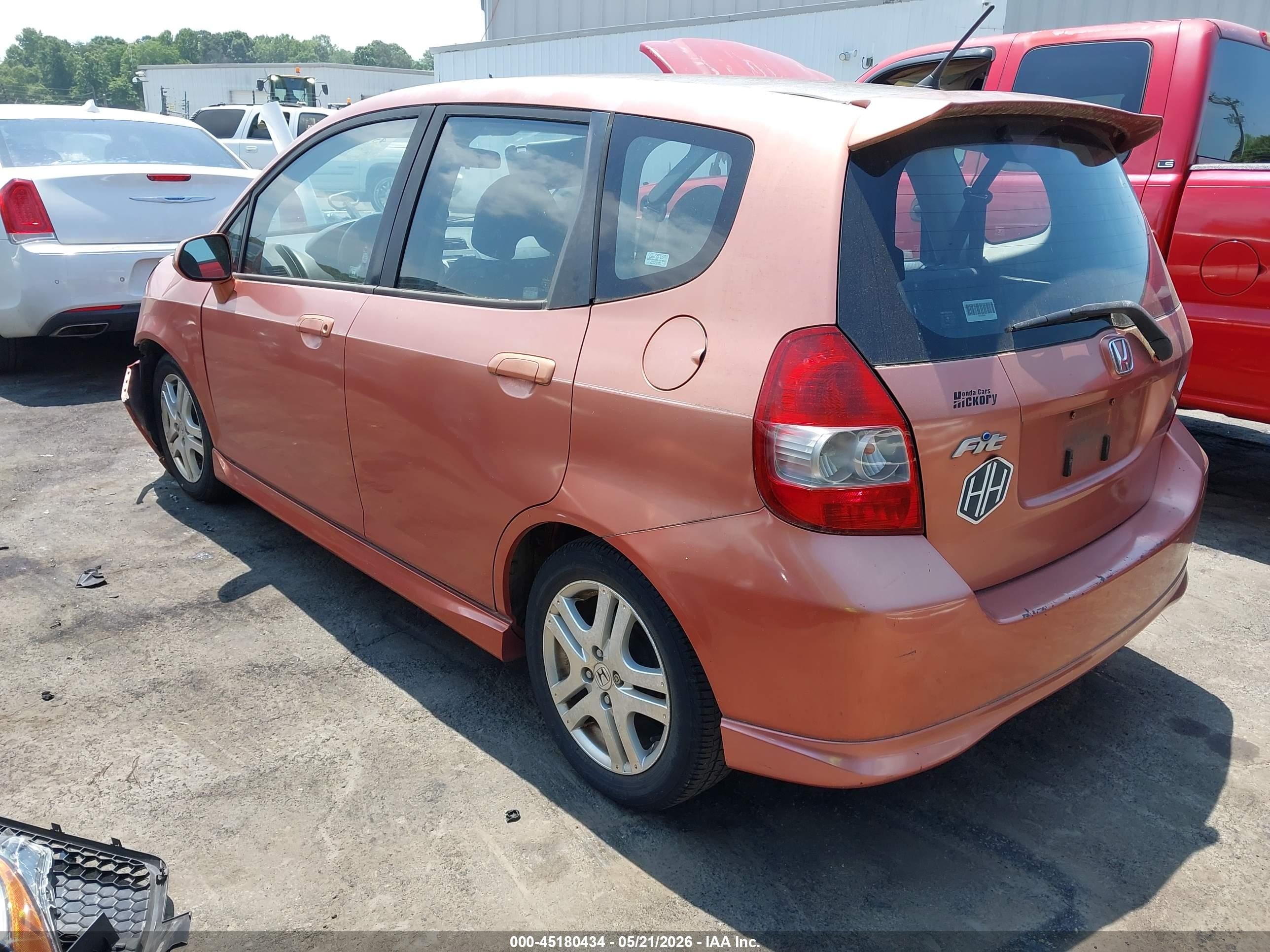 2007 Honda Fit Sport Orange vin: JHMGD386X7S025451