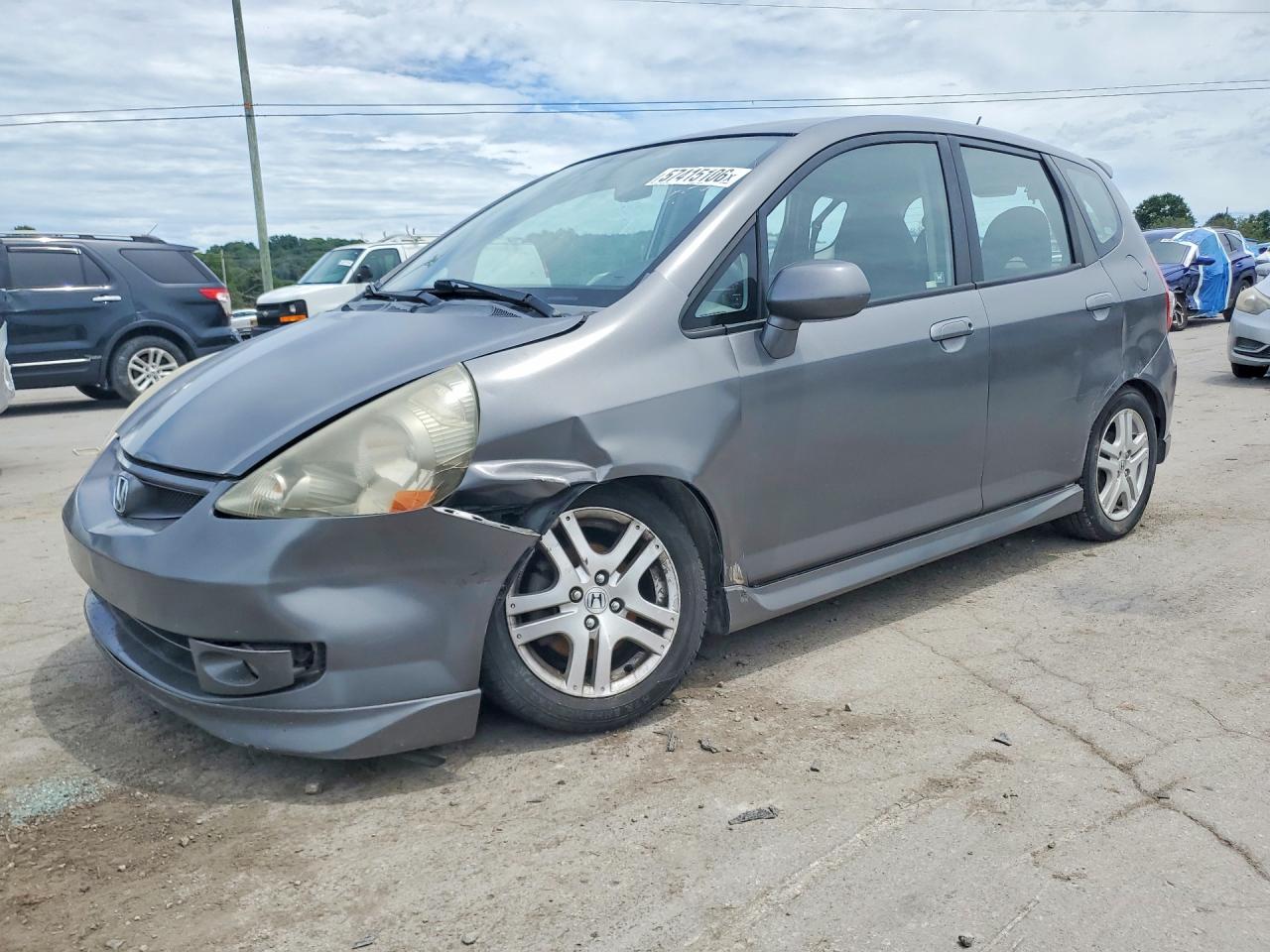 2007 Honda Fit Sport Серый vin: JHMGD386X7S040760