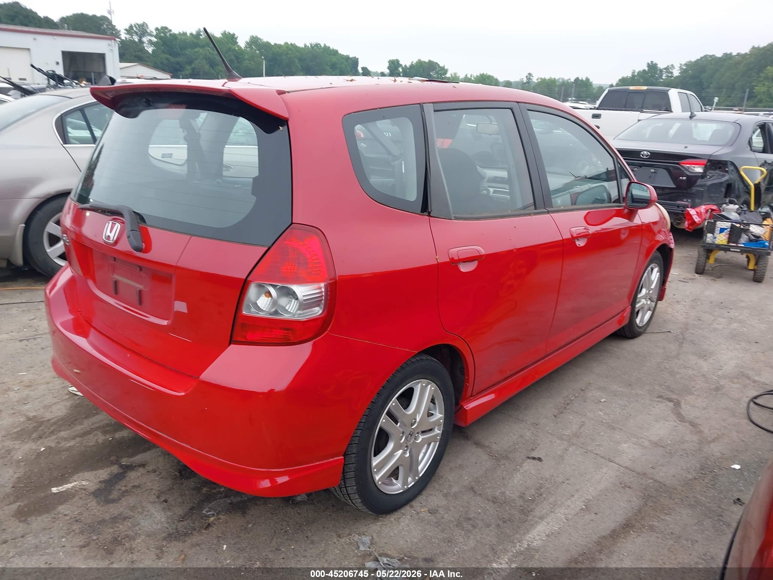 2007 Honda Fit Sport Red vin: JHMGD386X7S041441