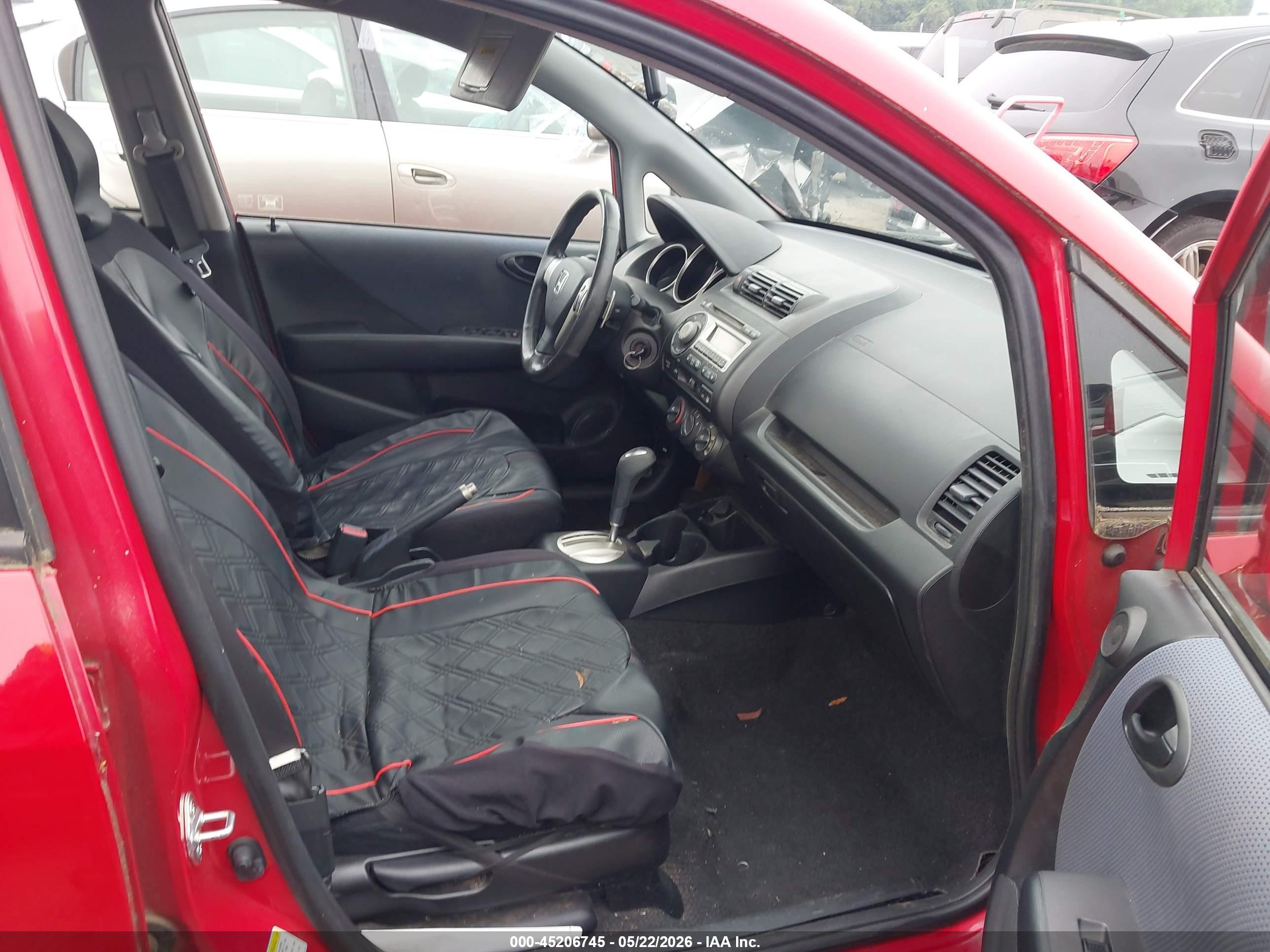 2007 Honda Fit Sport Red vin: JHMGD386X7S041441