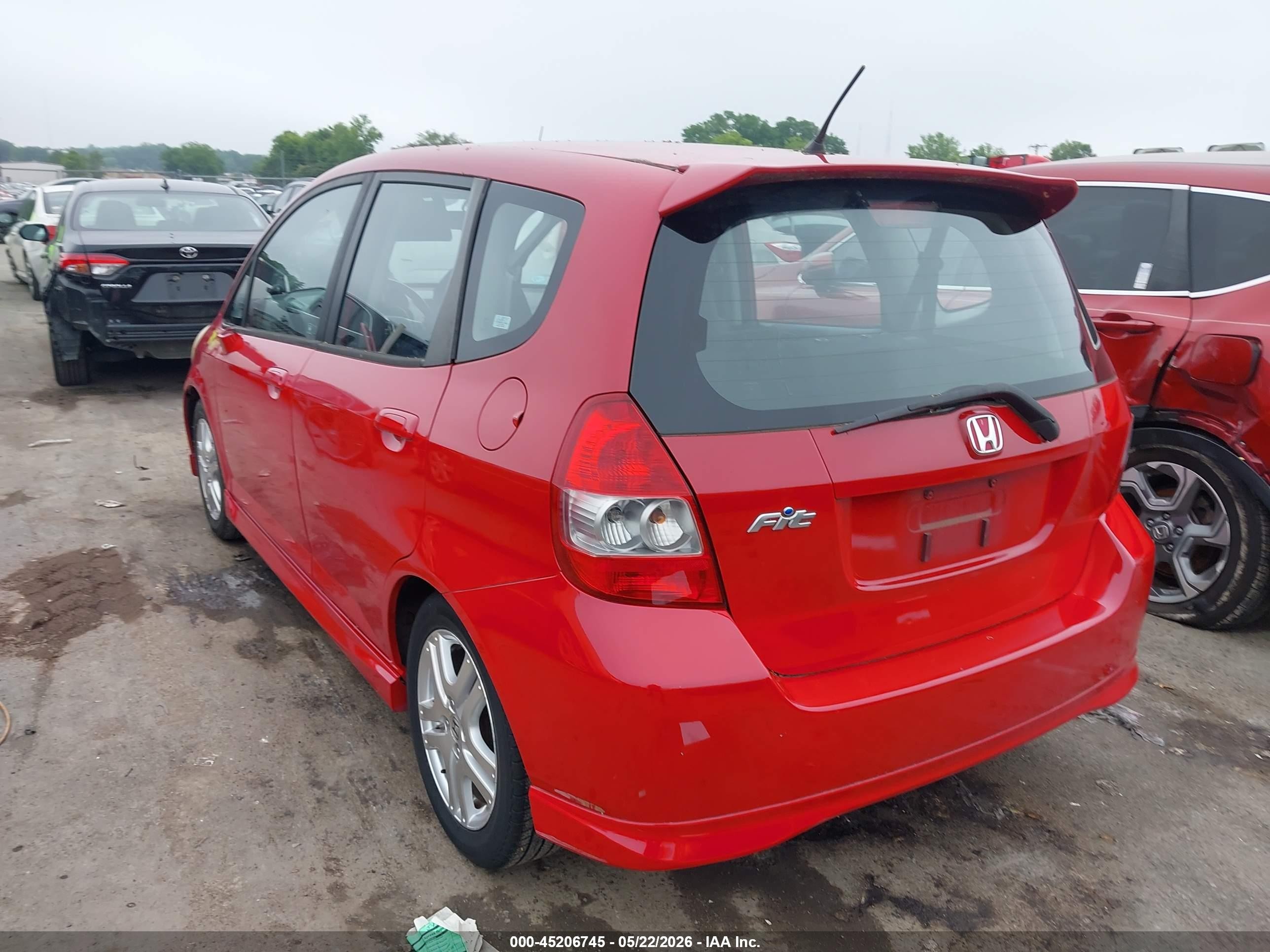 2007 Honda Fit Sport Red vin: JHMGD386X7S041441