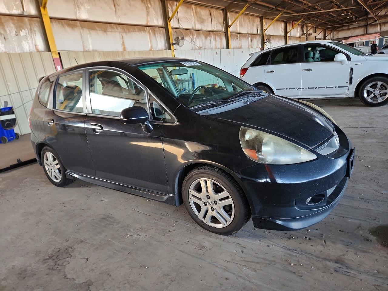 2007 Honda Fit S Black vin: JHMGD386X7S050527