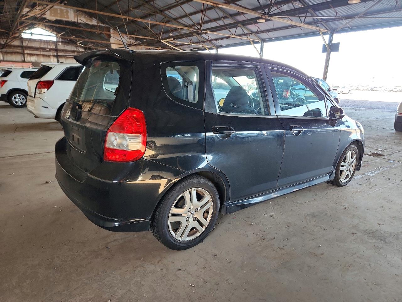 2007 Honda Fit S Black vin: JHMGD386X7S050527