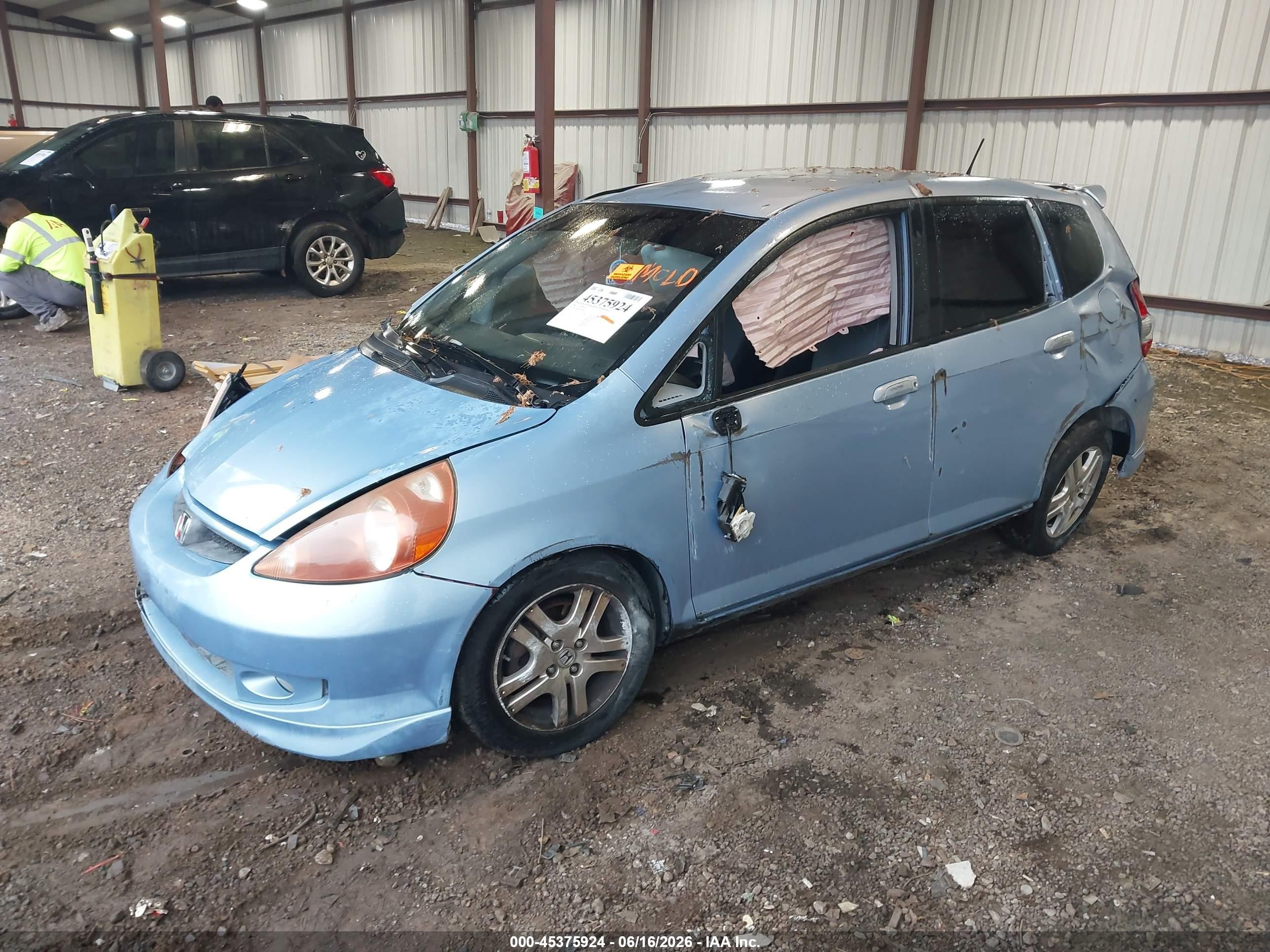2008 Honda Fit Sport Blue vin: JHMGD386X8S000874