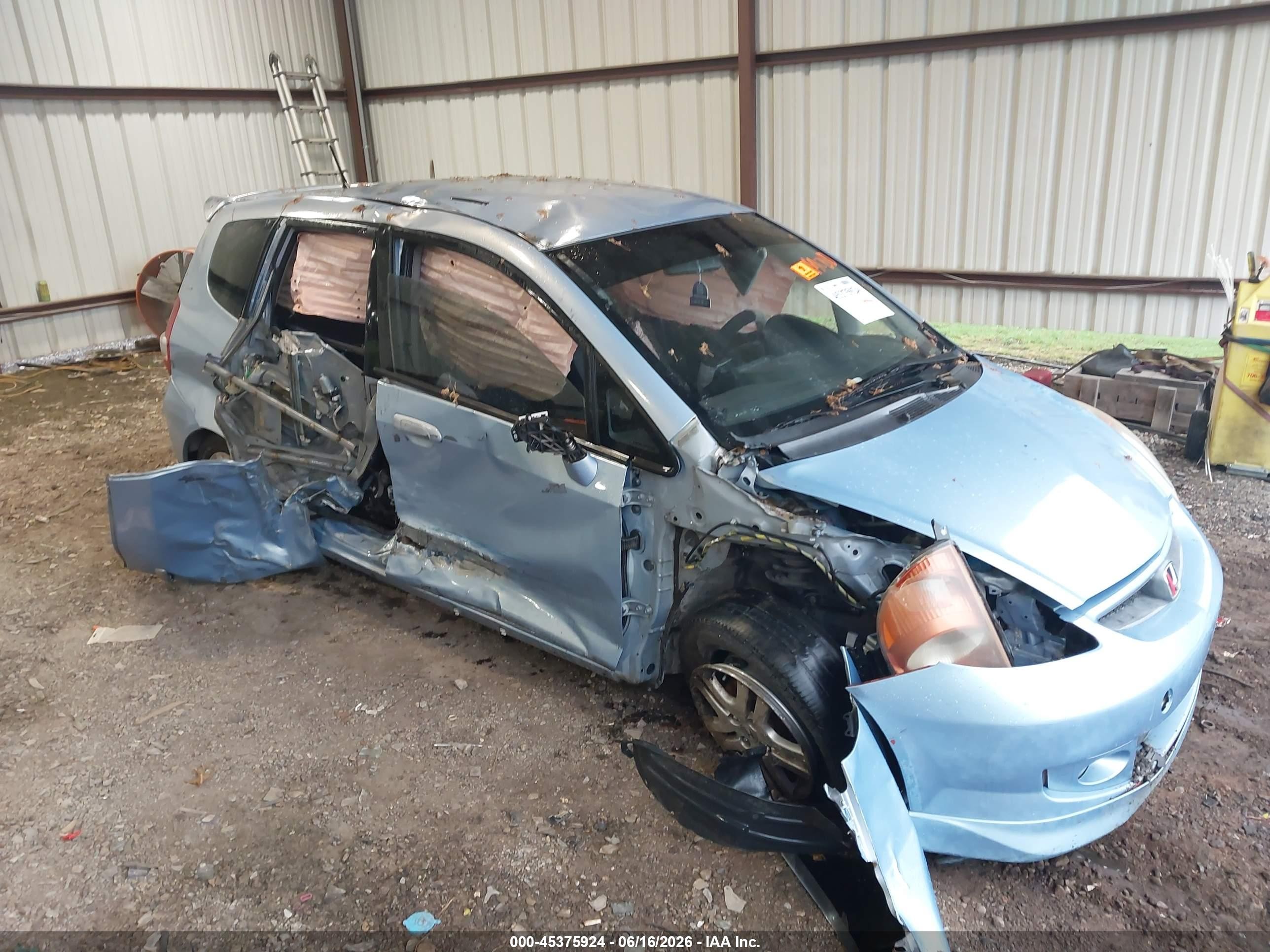 2008 Honda Fit Sport Blue vin: JHMGD386X8S000874