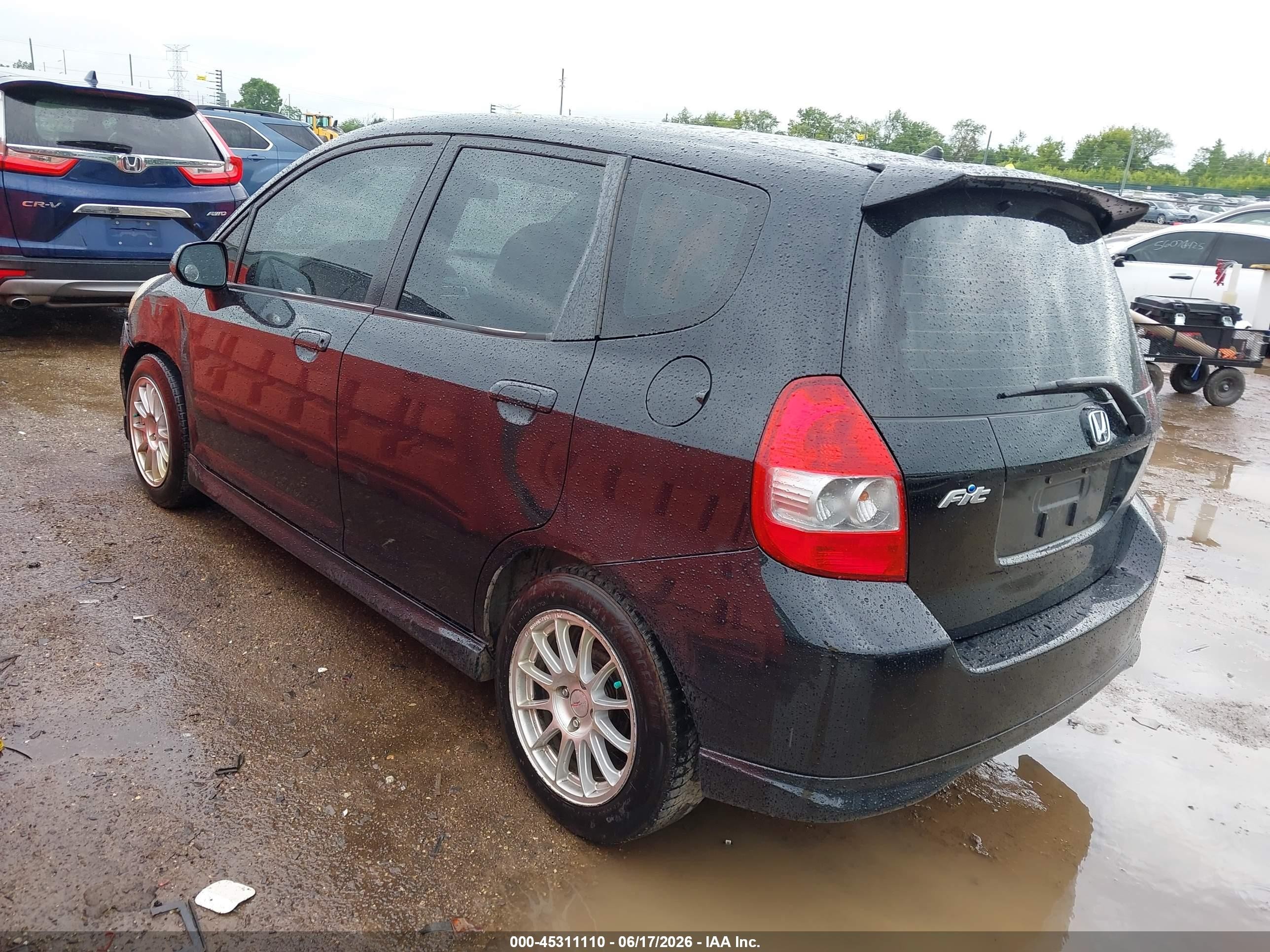 2008 Honda Fit Sport Черный vin: JHMGD386X8S013950