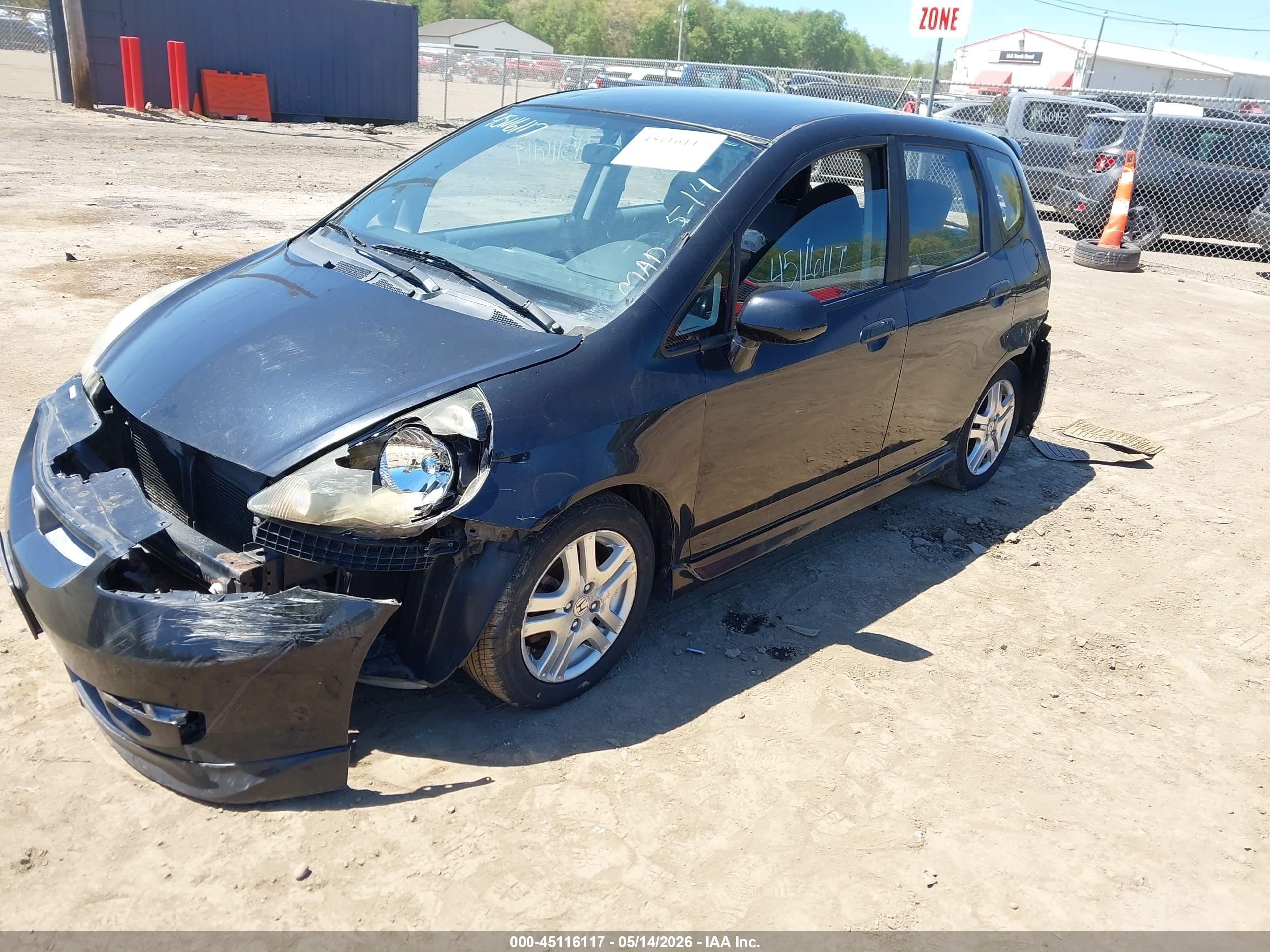 2008 Honda Fit Sport Черный vin: JHMGD386X8S063182