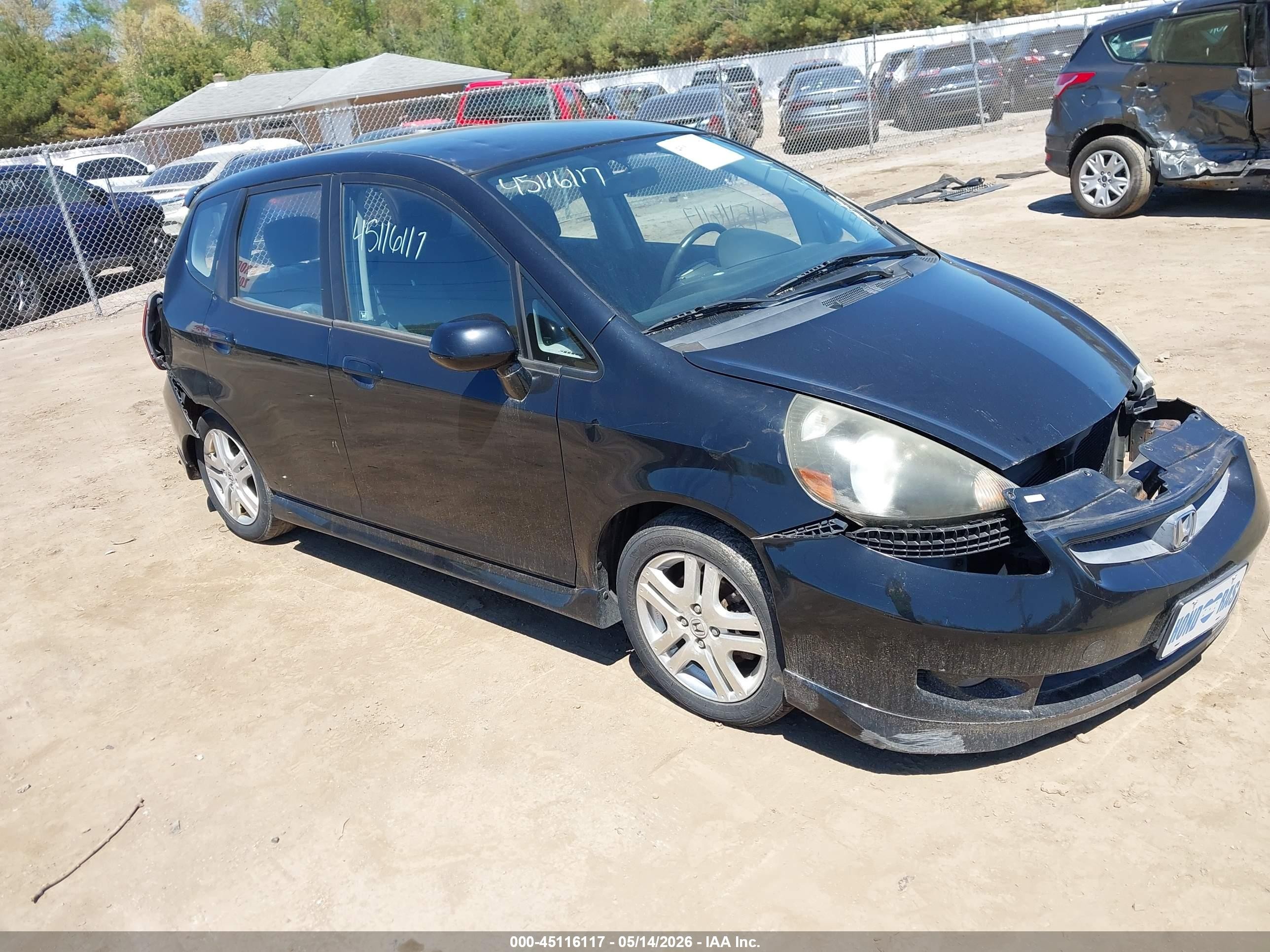 2008 Honda Fit Sport Black vin: JHMGD386X8S063182