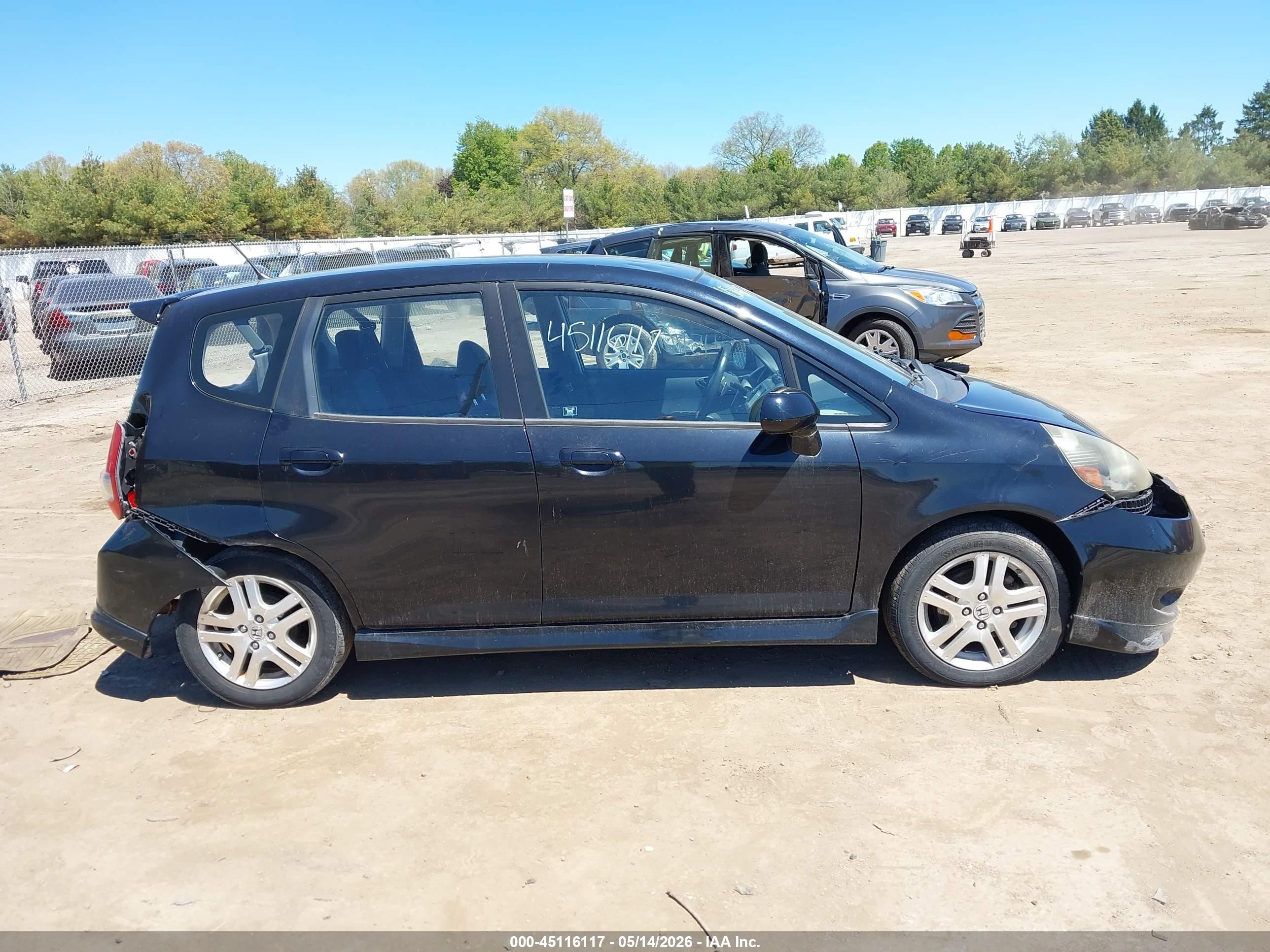2008 Honda Fit Sport Черный vin: JHMGD386X8S063182