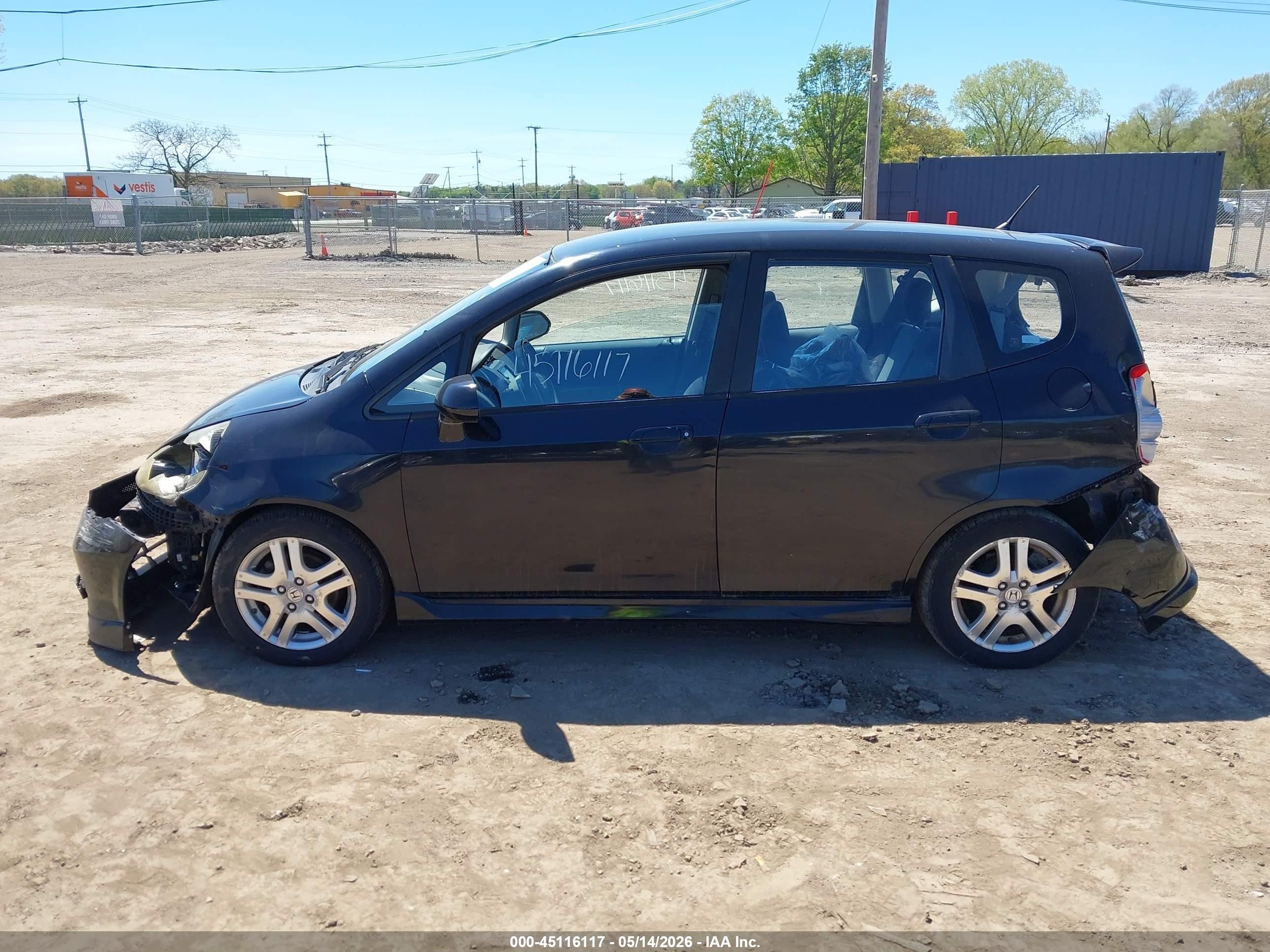 2008 Honda Fit Sport Черный vin: JHMGD386X8S063182