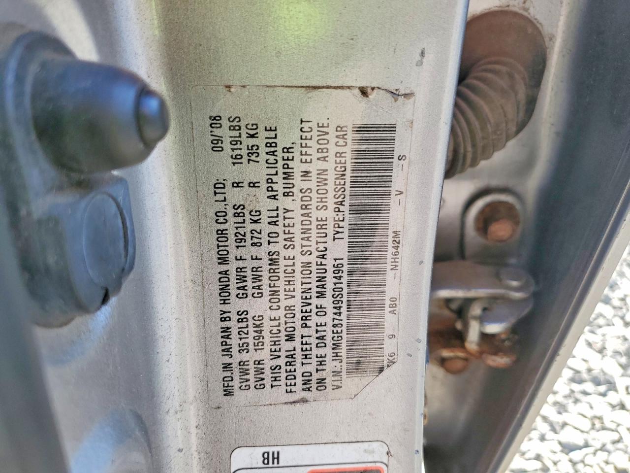 2009 Honda Fit Sport Серый vin: JHMGE87449S014961