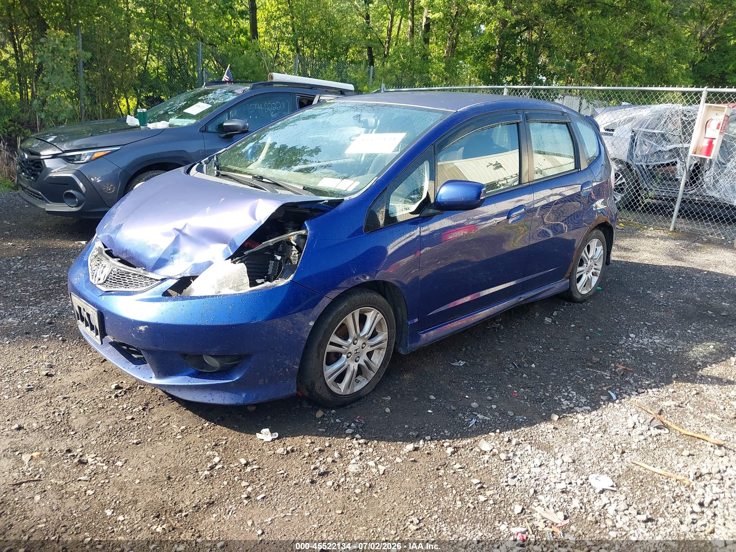 2009 Honda Fit Sport Синий vin: JHMGE87469S056192