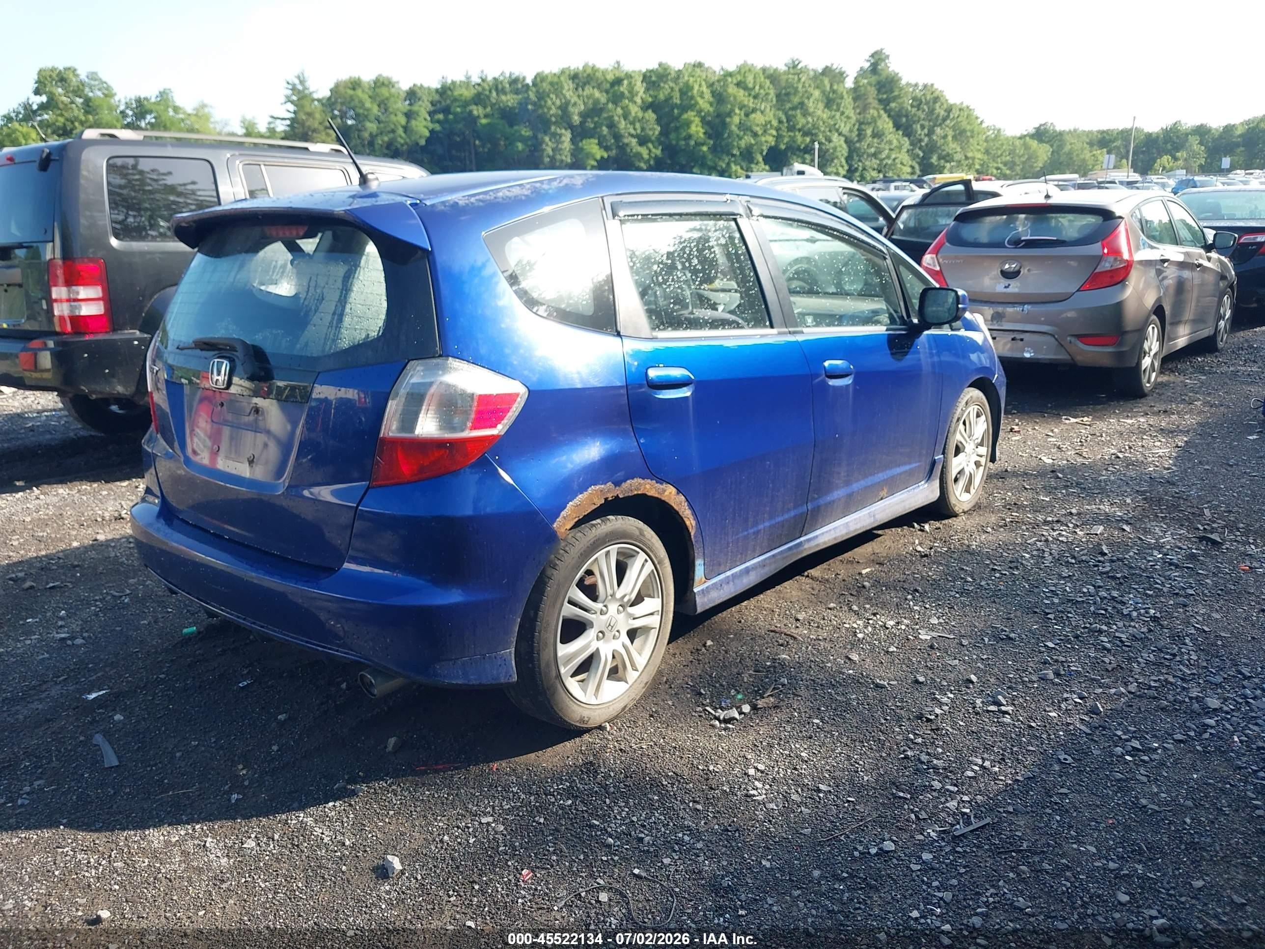 2009 Honda Fit Sport Синий vin: JHMGE87469S056192