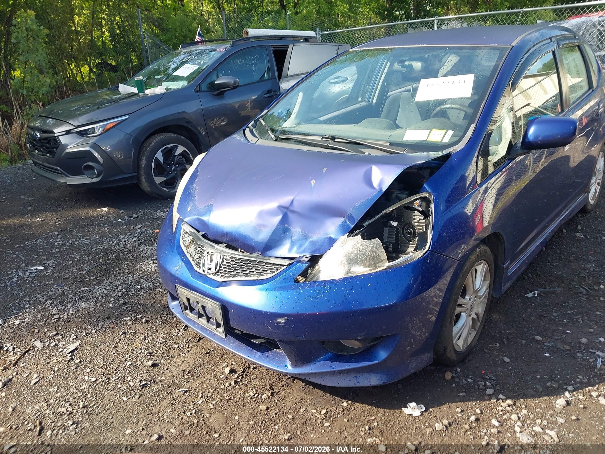 2009 Honda Fit Sport Синий vin: JHMGE87469S056192