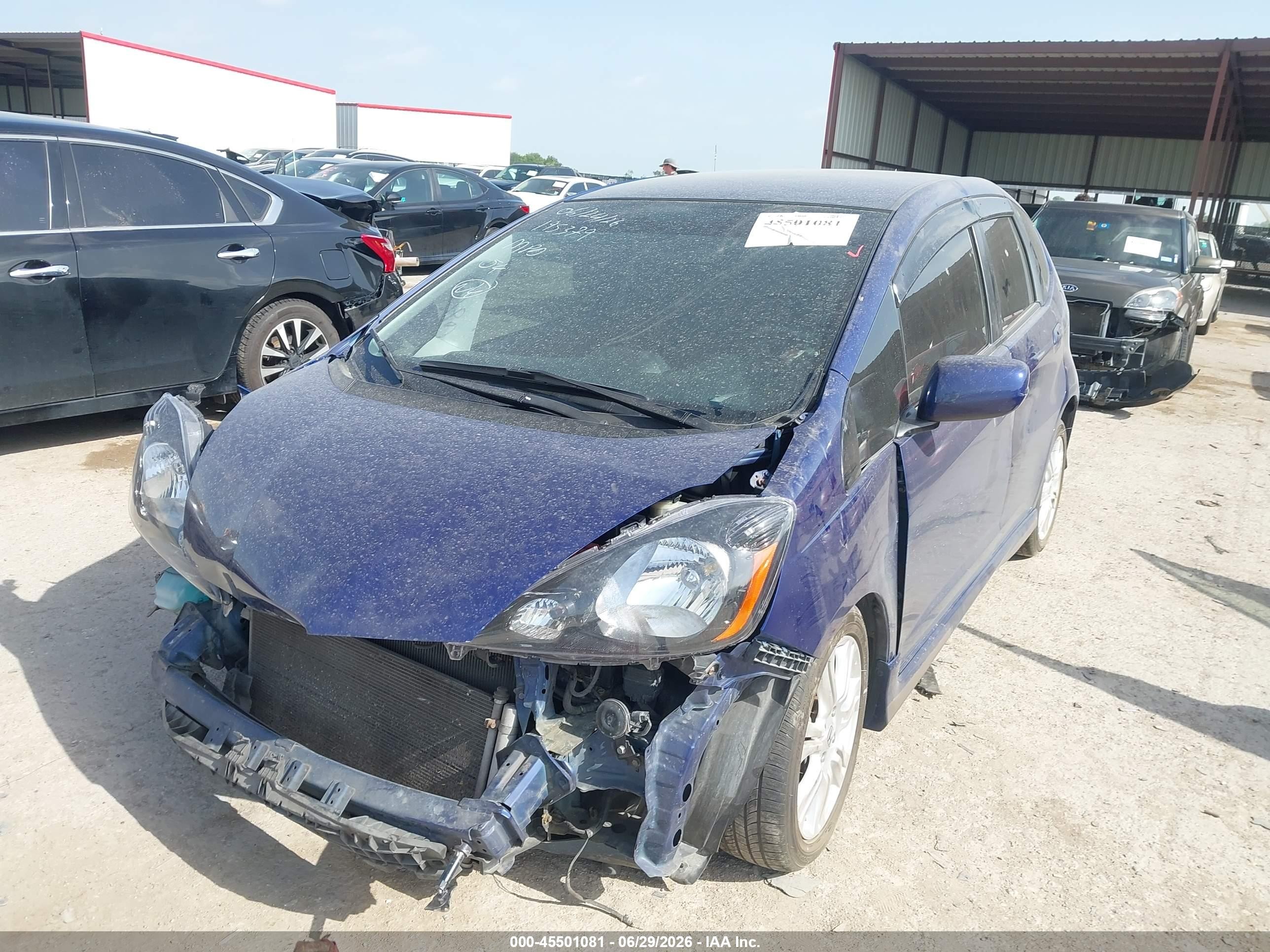 2009 Honda Fit Sport Blue vin: JHMGE87479S074491
