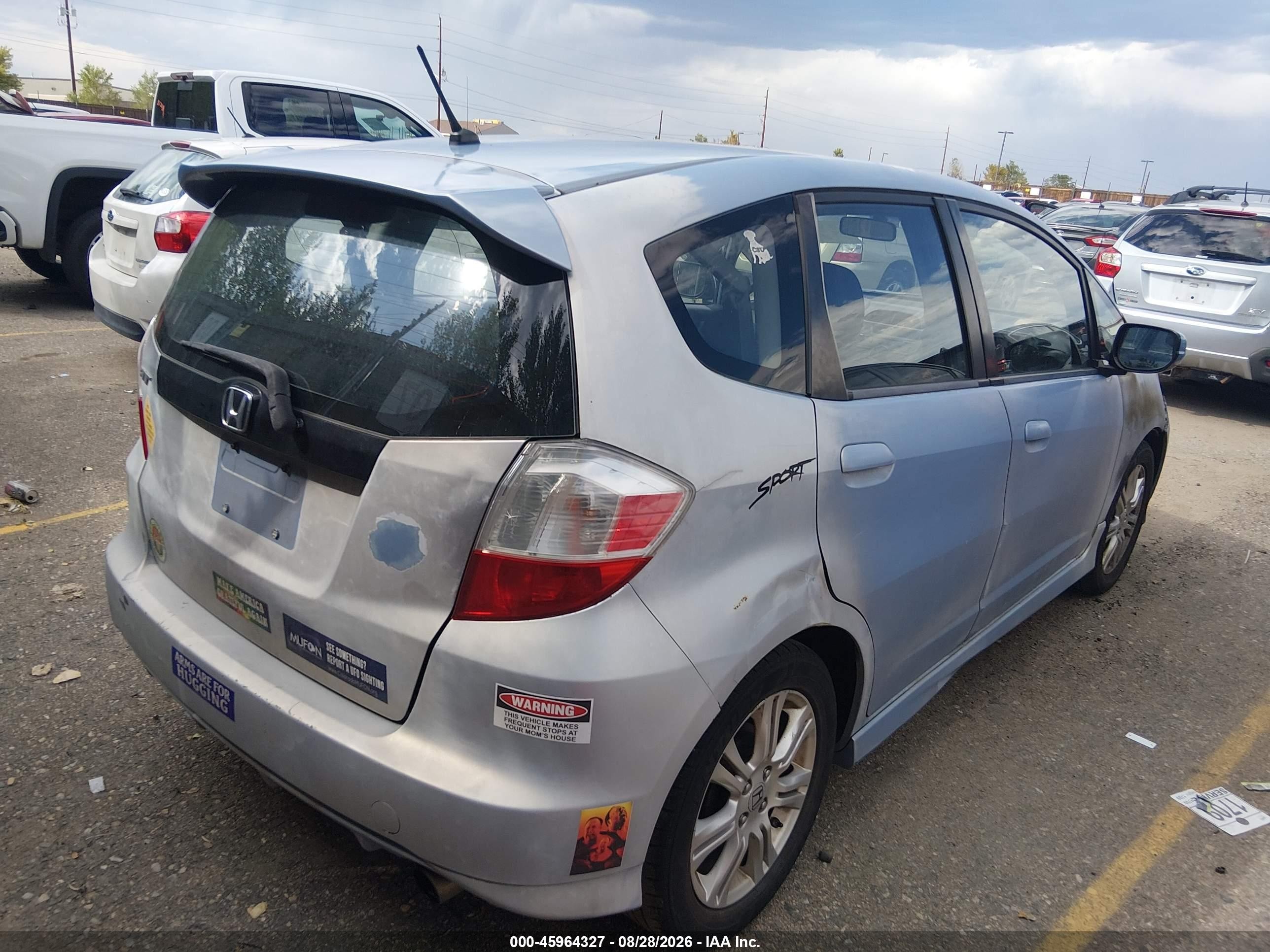 2009 Honda Fit Sport Gray vin: JHMGE874X9C004106