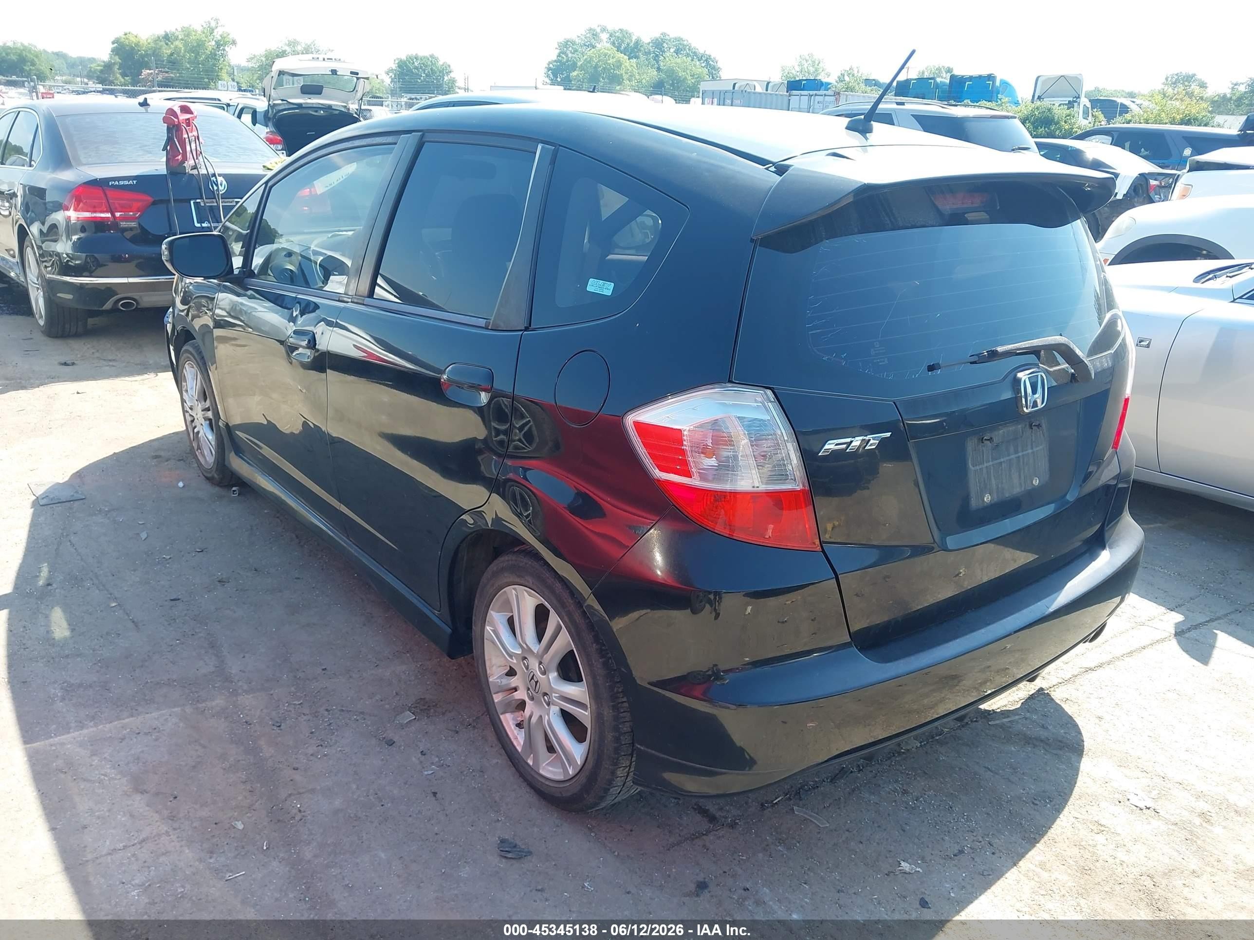 2009 Honda Fit Sport Black vin: JHMGE87619S063374