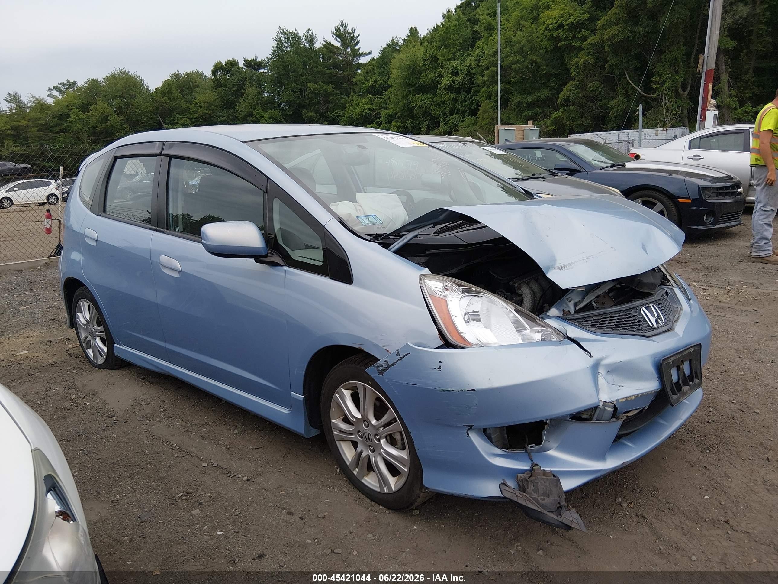 2009 Honda Fit Sport Light Blue vin: JHMGE88409S017242