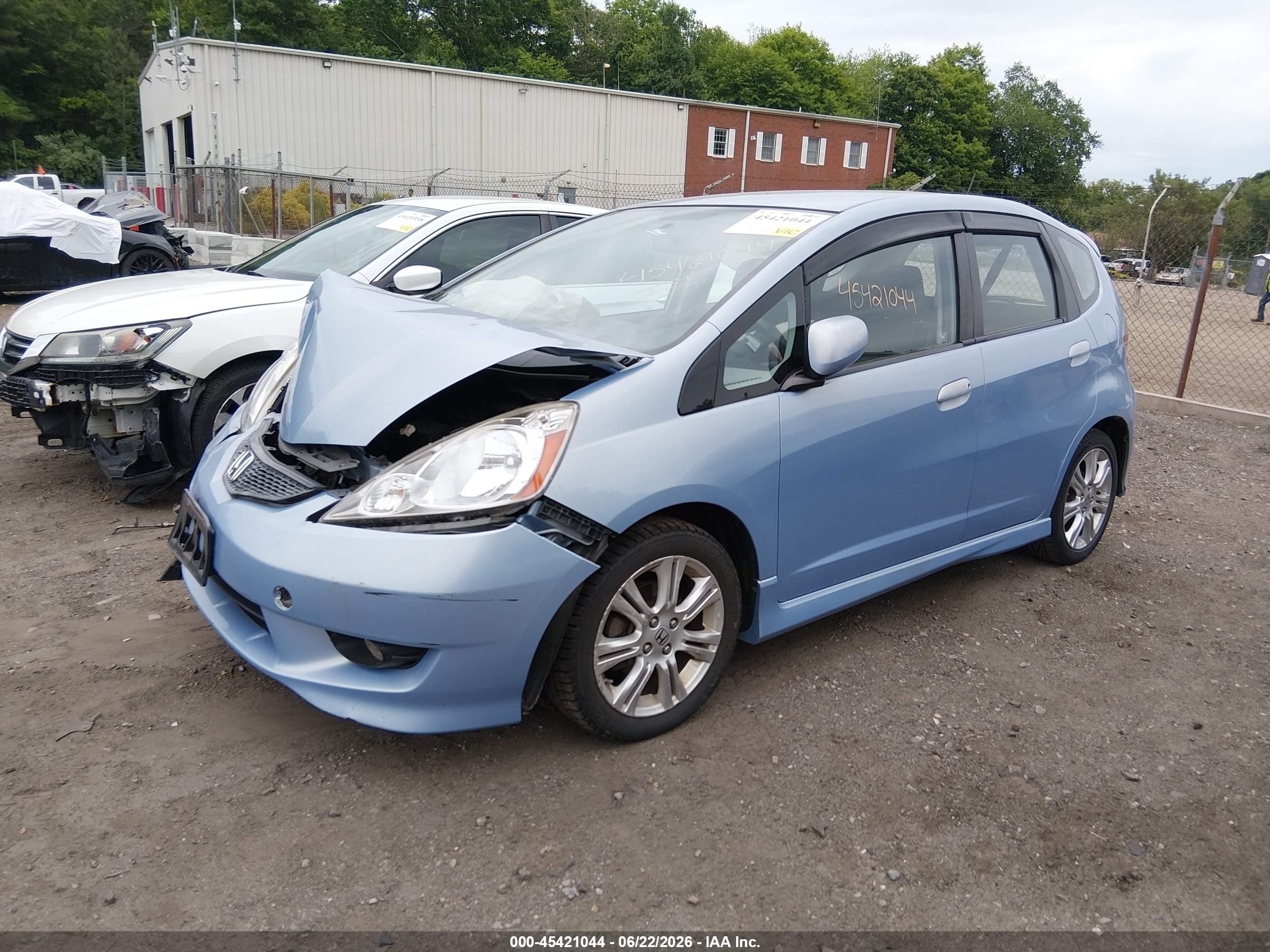 2009 Honda Fit Sport Light Blue vin: JHMGE88409S017242