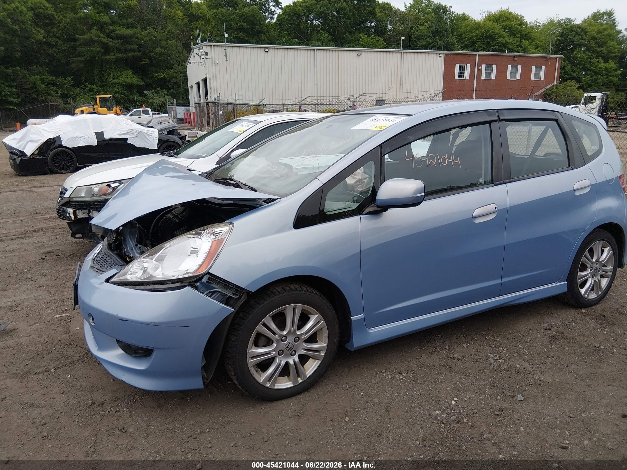 2009 Honda Fit Sport Light Blue vin: JHMGE88409S017242