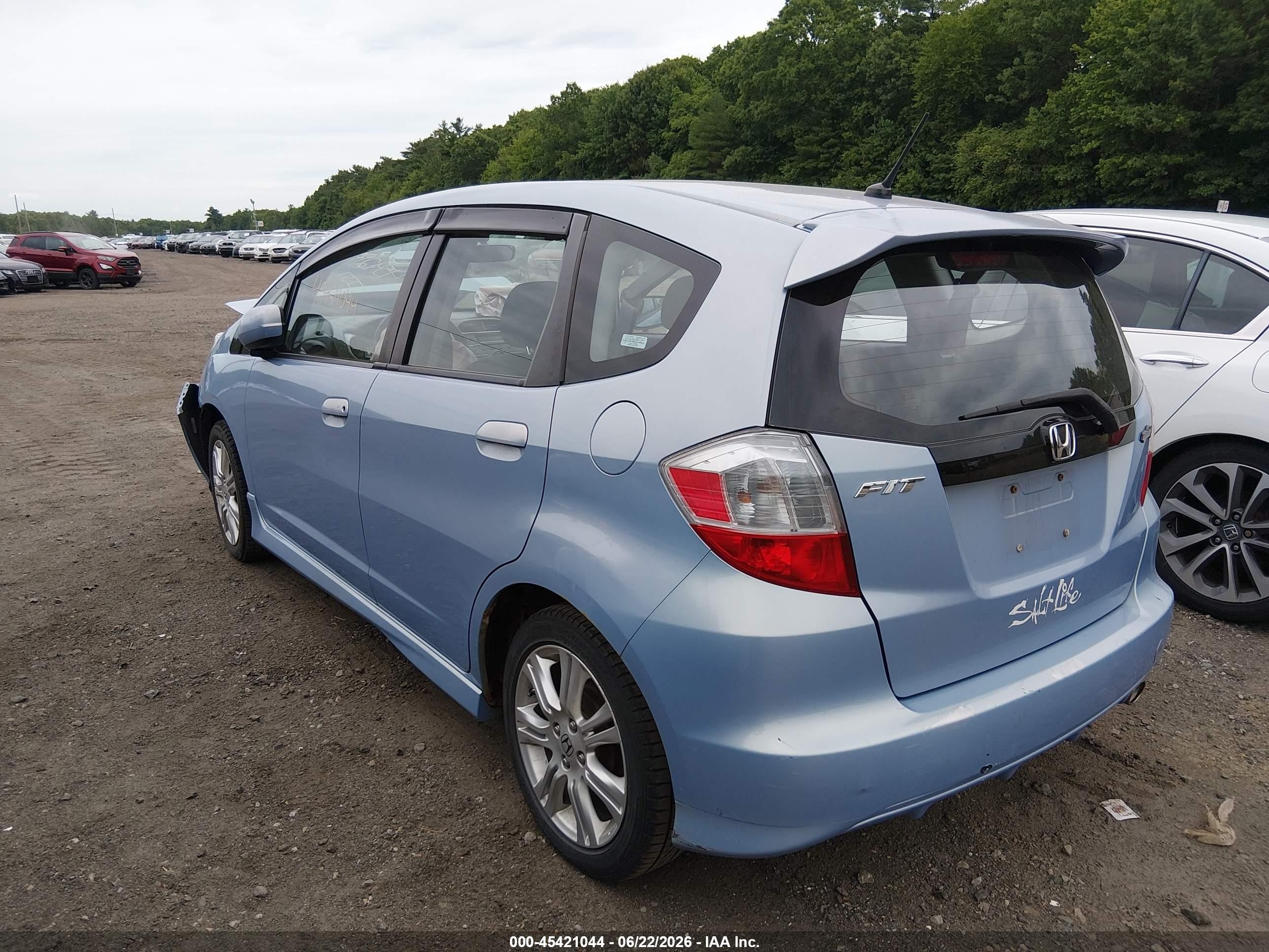 2009 Honda Fit Sport Light Blue vin: JHMGE88409S017242